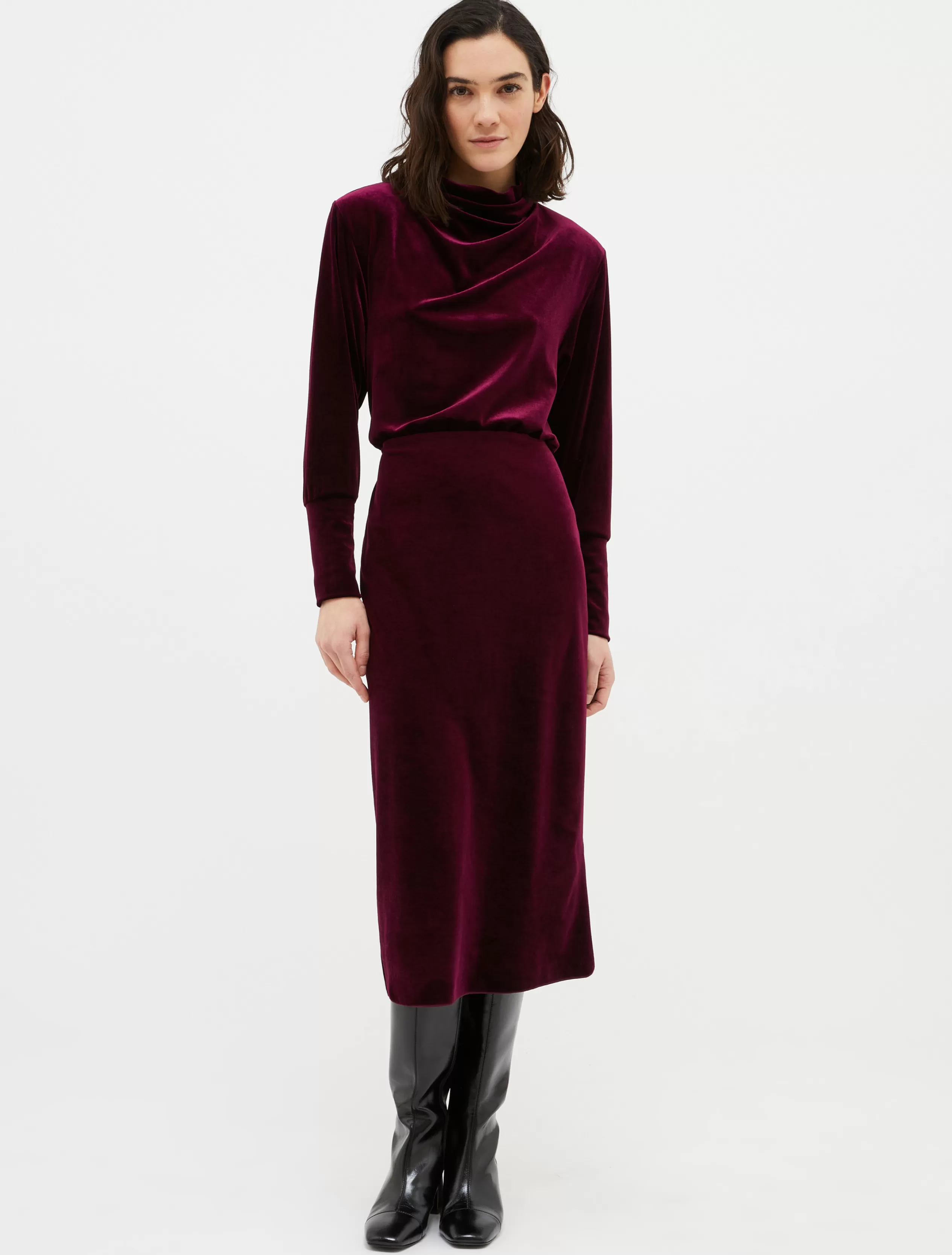 Abiti e Tute<MAX&Co. Abito midi in jersey velluto bordeaux