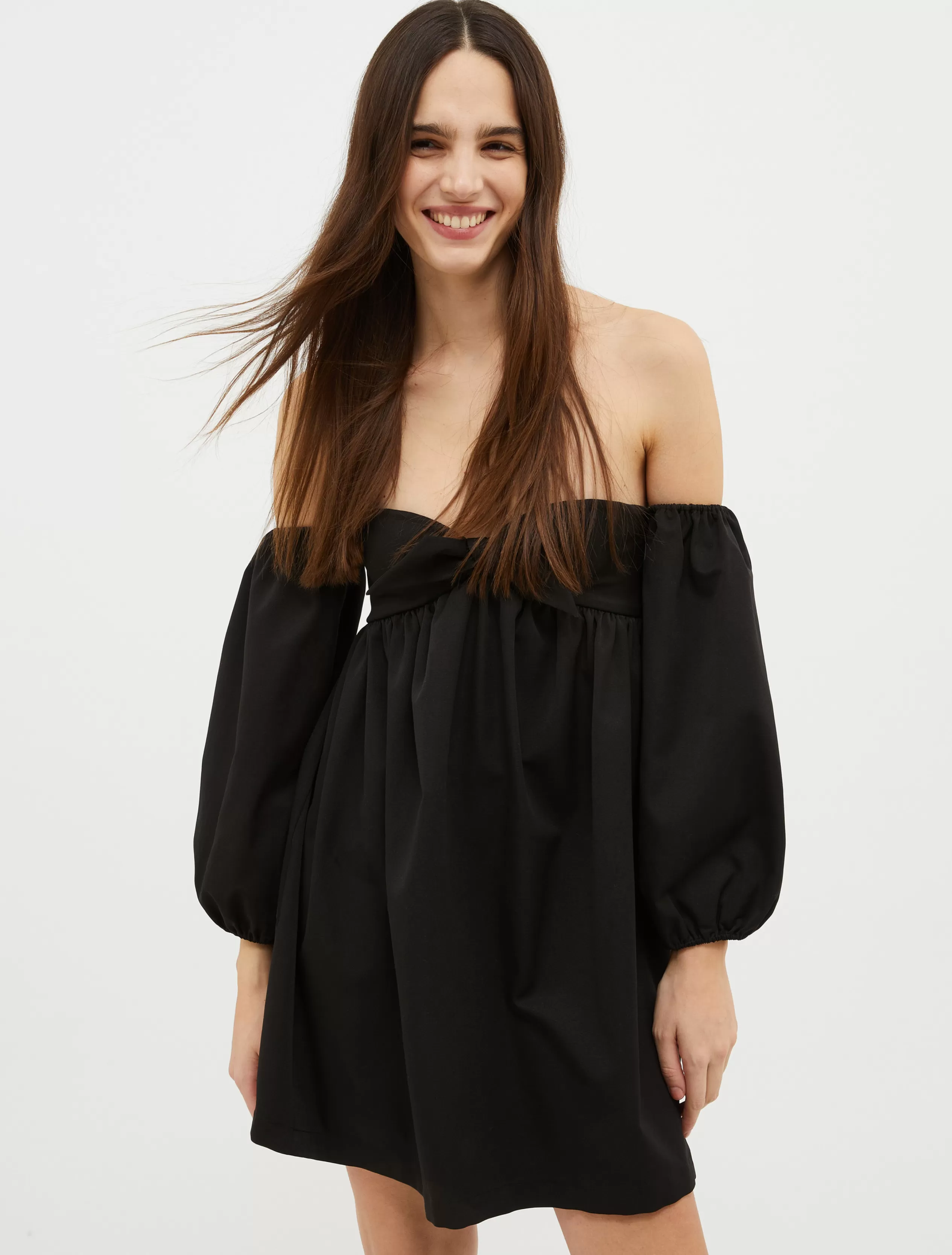 Abiti e Tute<MAX&Co. Abito off-shoulder in ottoman nero