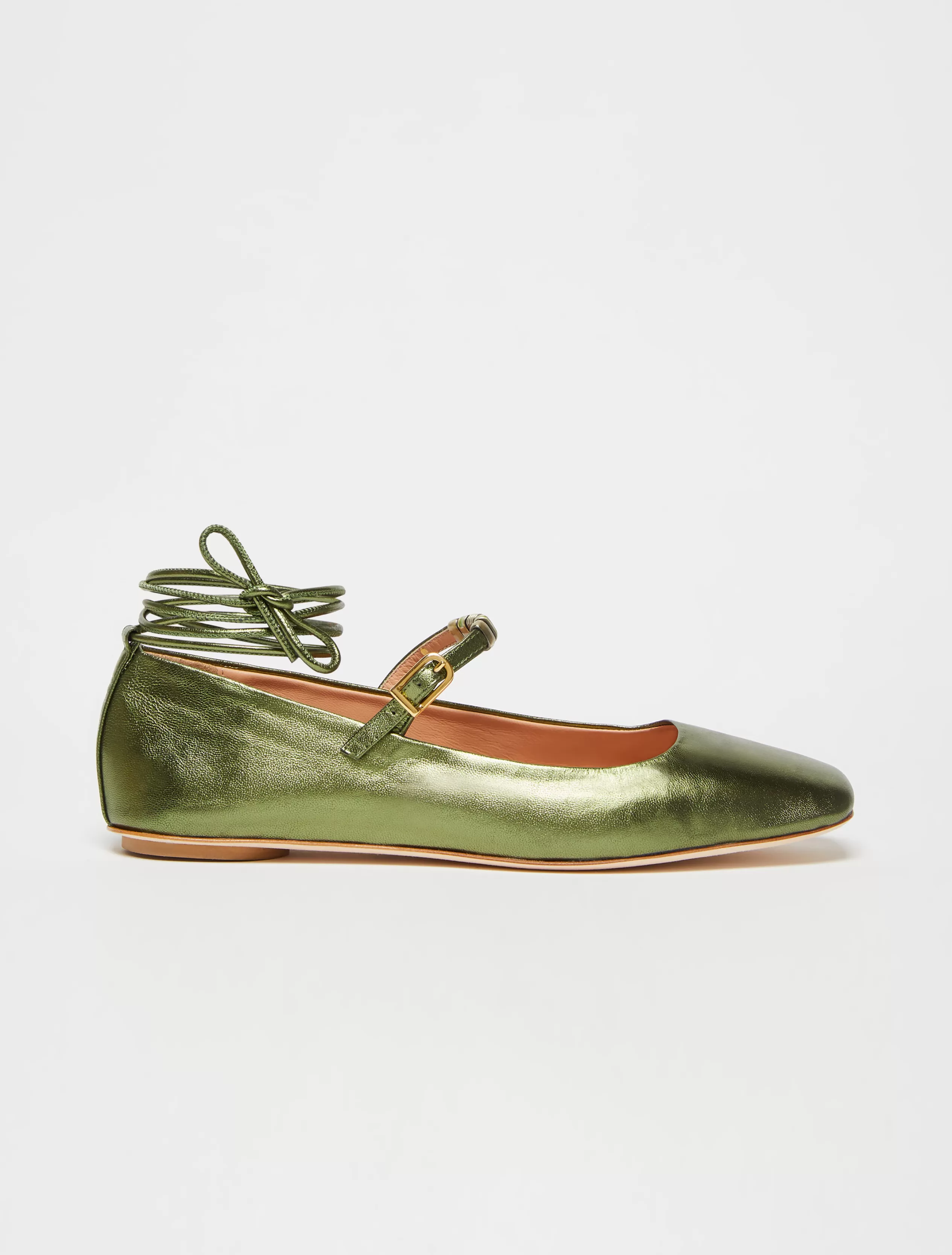 Scarpe<MAX&Co. Ballerine in pelle laminata VERDE