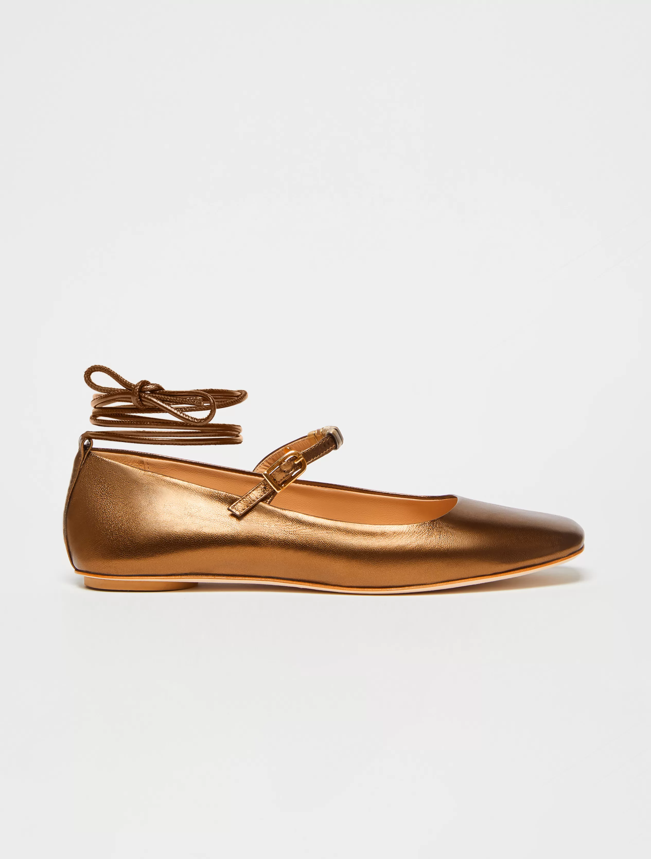 Scarpe<MAX&Co. Ballerine in pelle laminata BRONZO