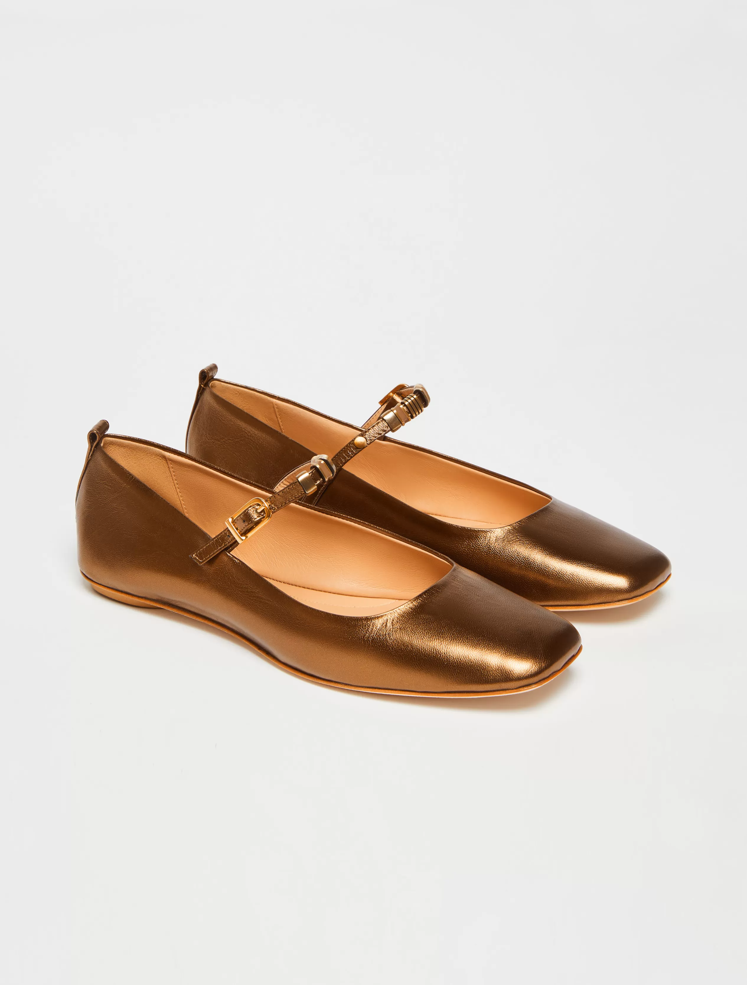 Scarpe<MAX&Co. Ballerine in pelle laminata BRONZO