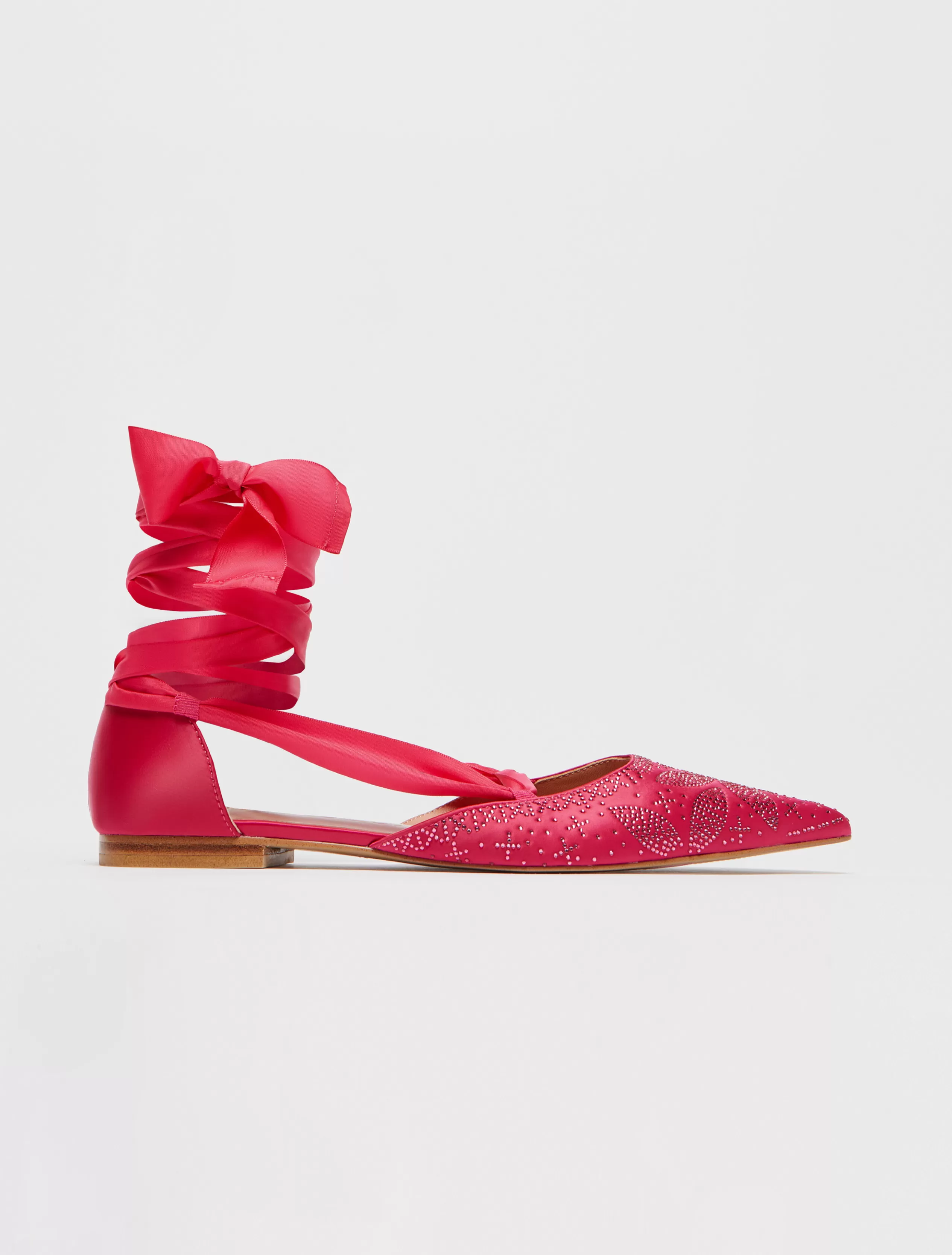 Scarpe<MAX&Co. Ballerine in satin con strass fuxia