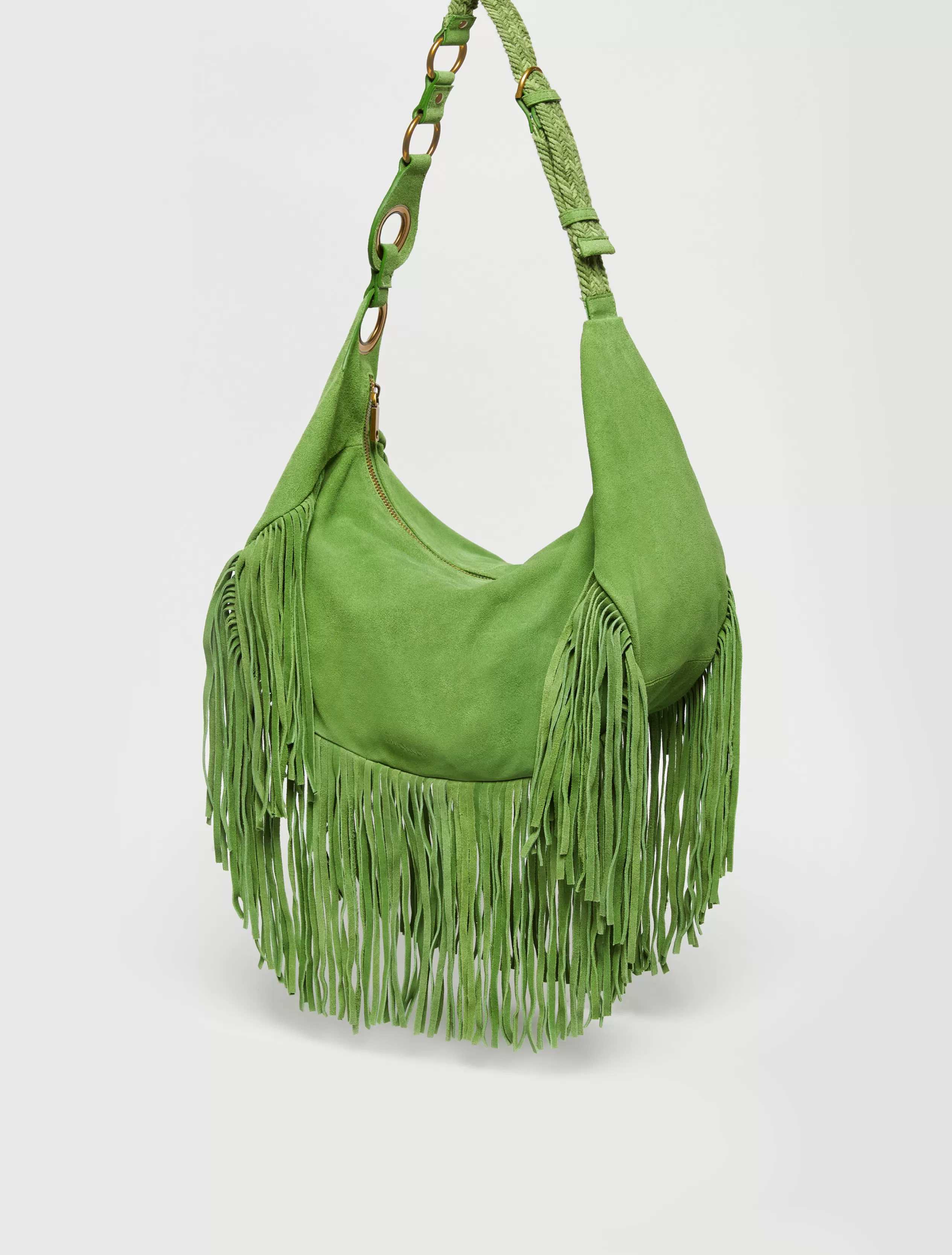 Borse MAX Co. Borsa maxi Hug con frange VERDE Agnese Shop