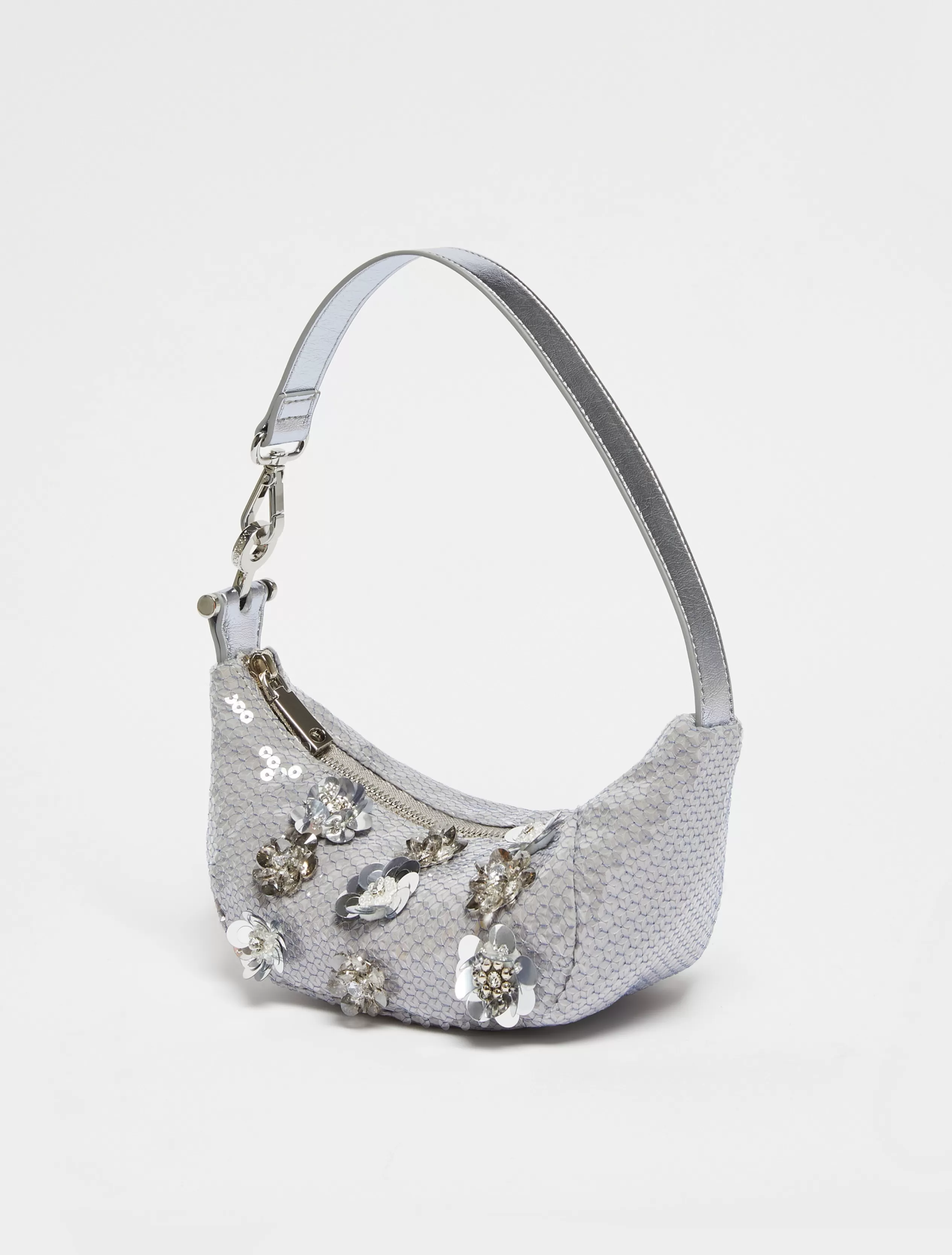 Borse<MAX&Co. Borsa mini Hug in paillettes ARGENTO