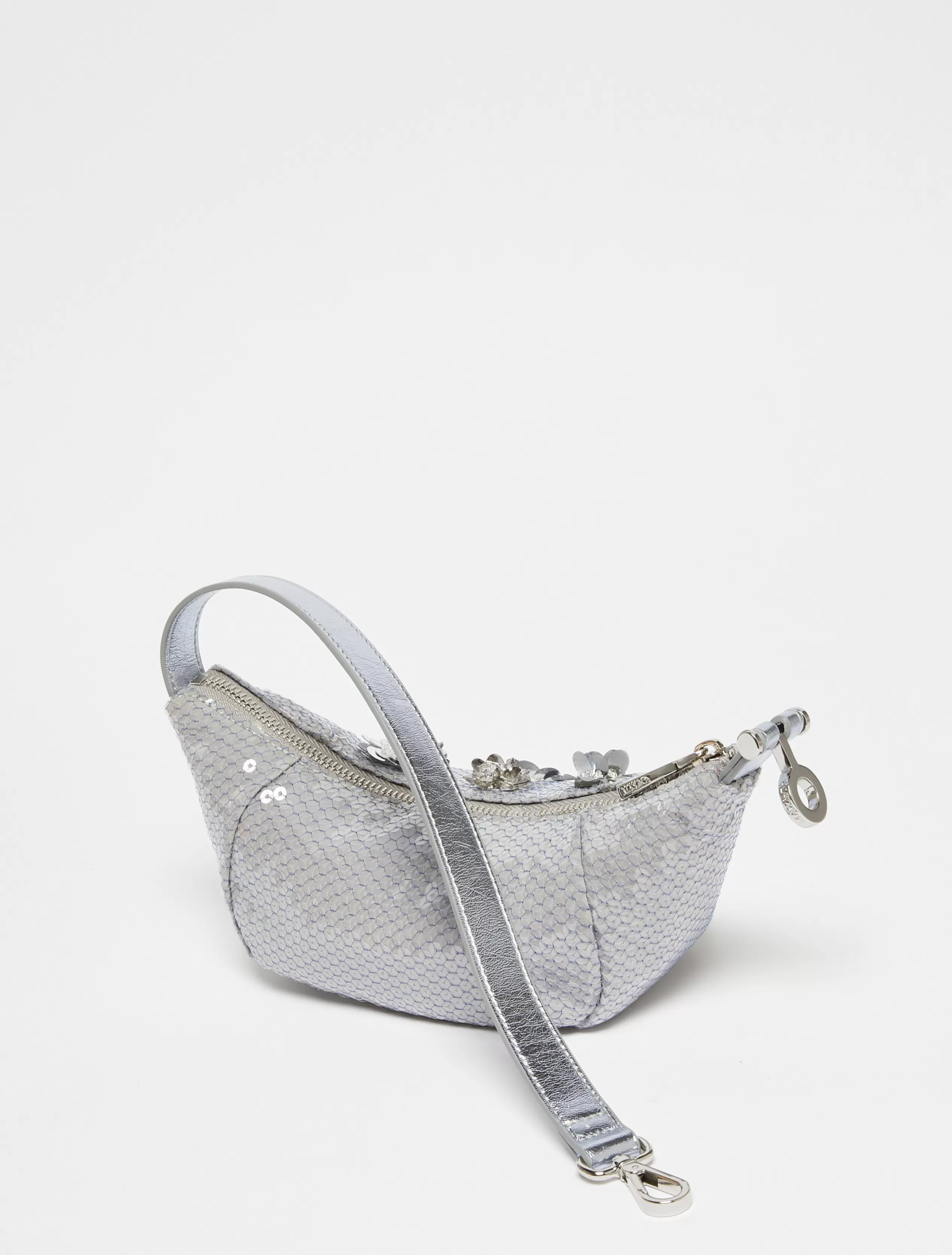 Borse<MAX&Co. Borsa mini Hug in paillettes ARGENTO