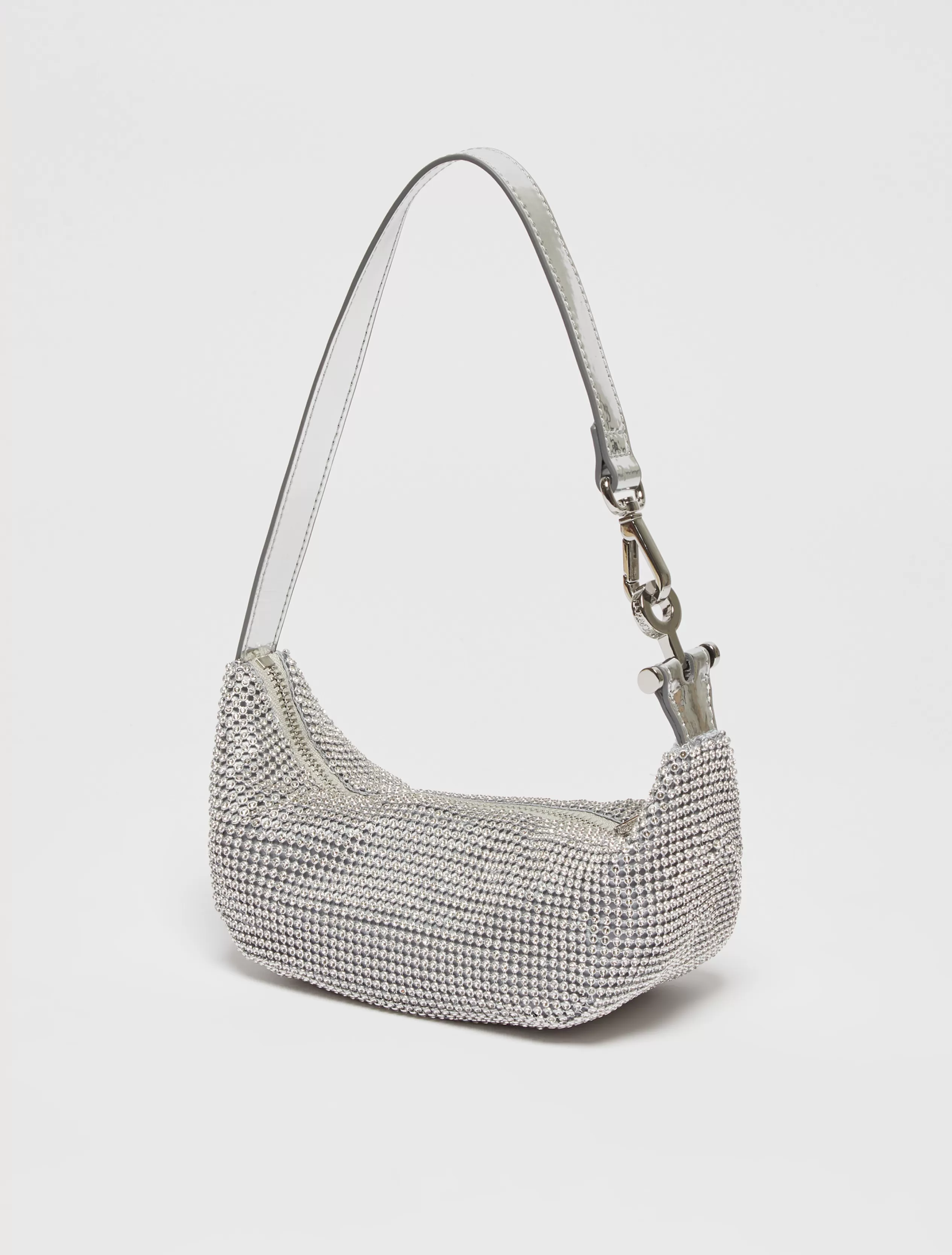 Borse<MAX&Co. Borsa mini Hug in strass ARGENTO