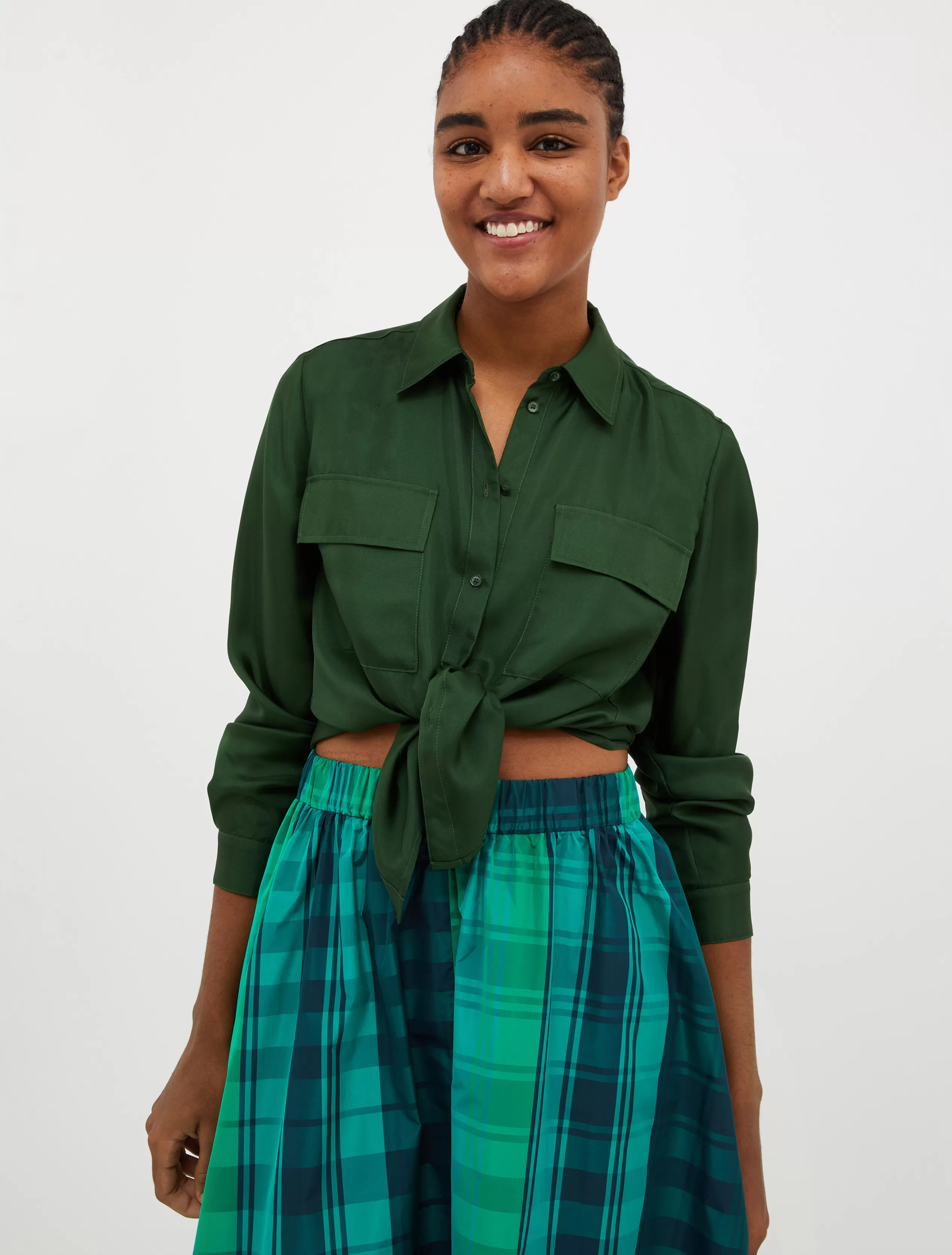 Camicie e Top<MAX&Co. Camicia in twill di seta verde