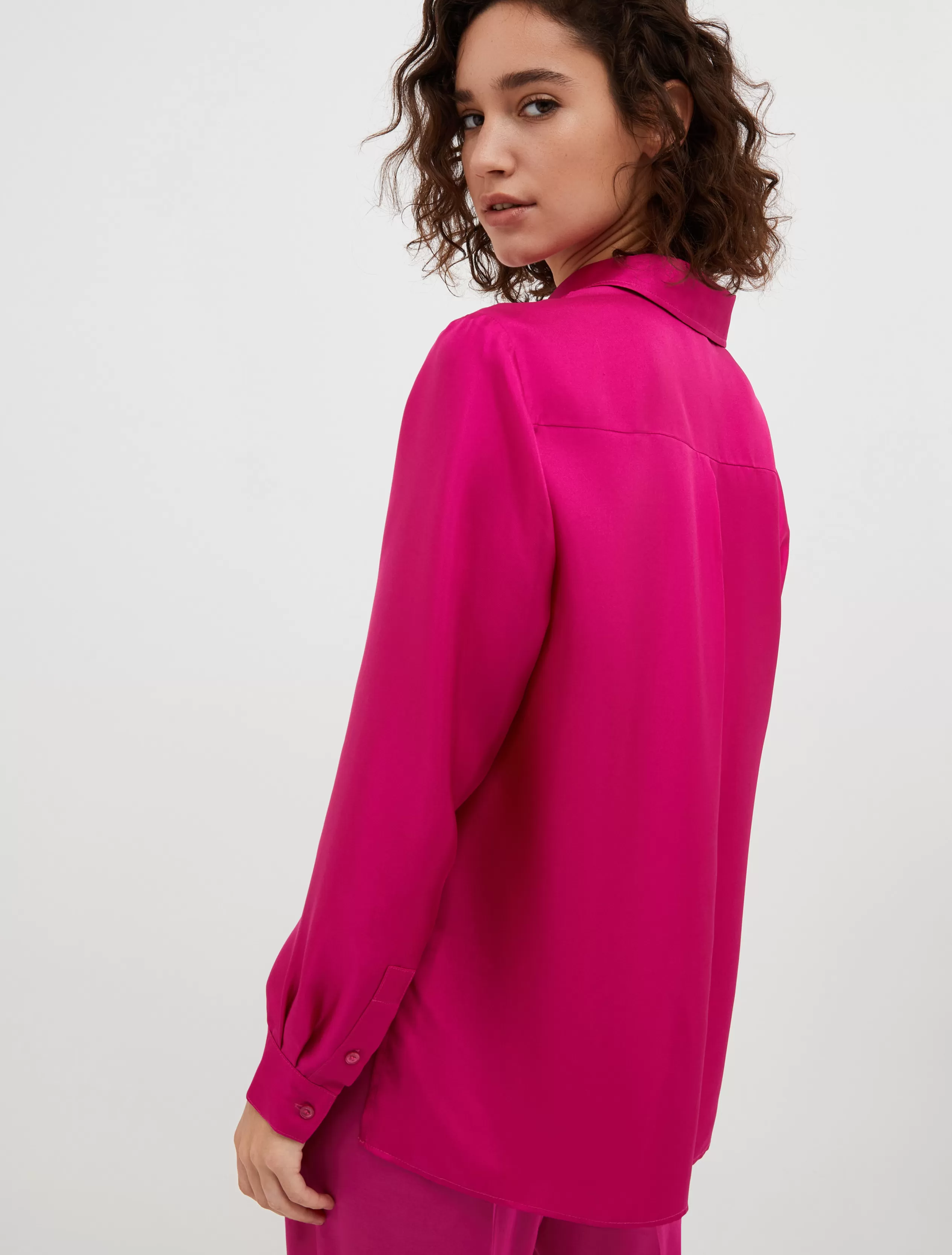 Camicie e Top<MAX&Co. Camicia in twill di seta fuxia