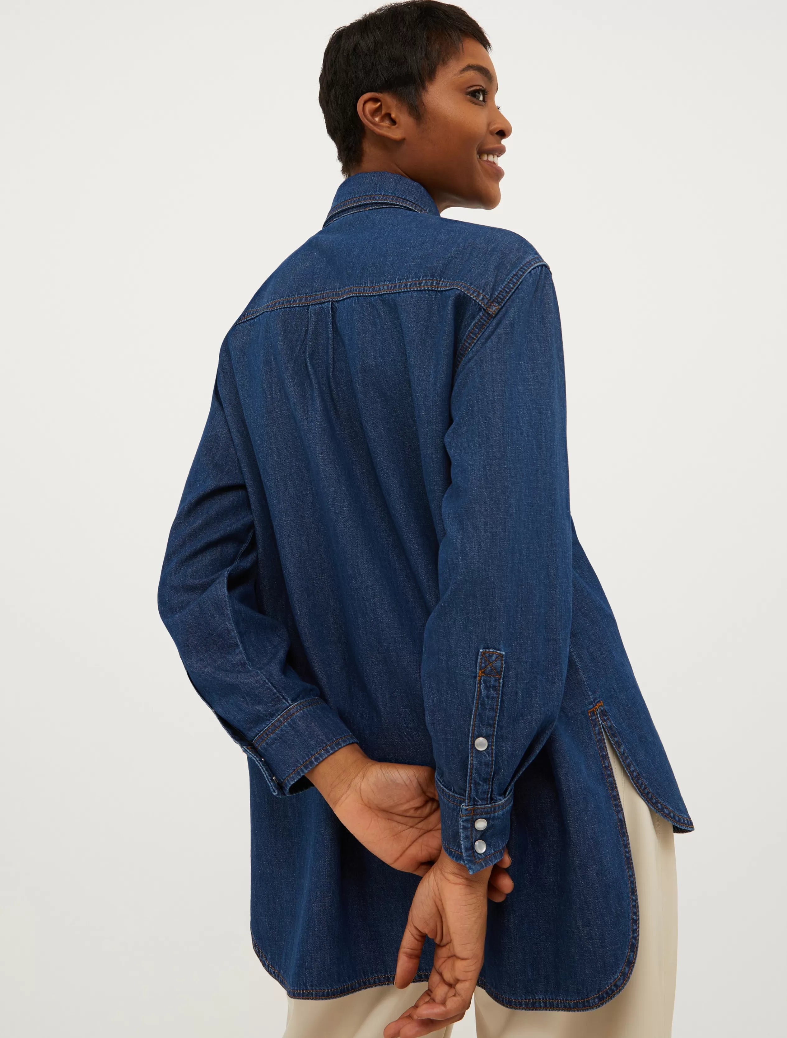 Jeans e Denim | Camicie e Top<MAX&Co. Camicia maschile in denim BLU ELETTRICO