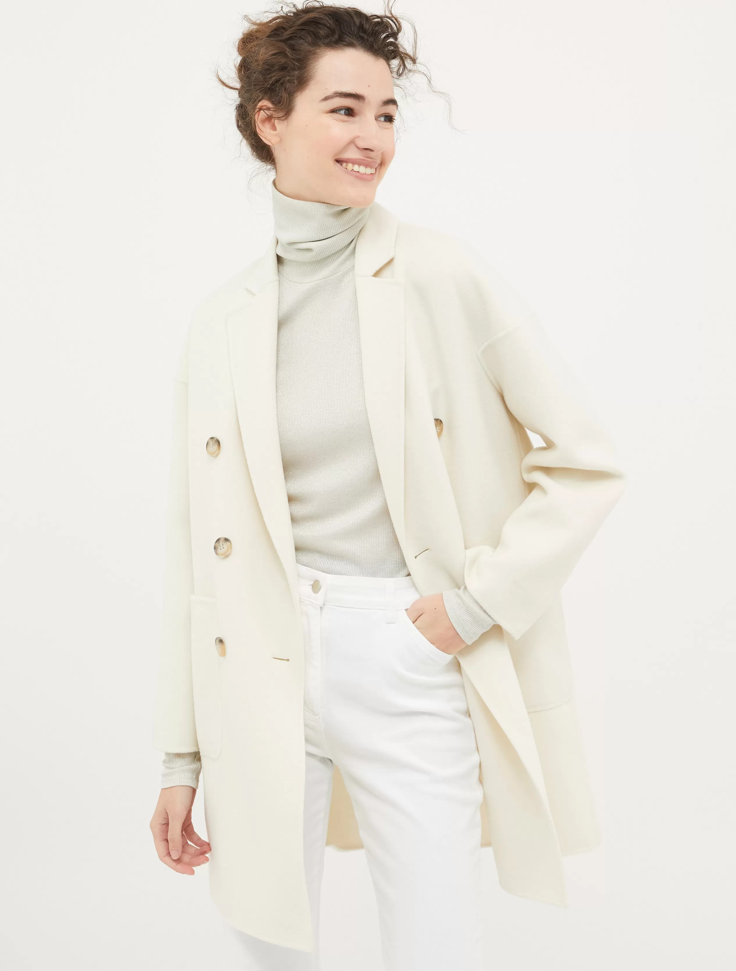 Cappotti e Trench<MAX&Co. Cappotto in lana double BIANCO LANA