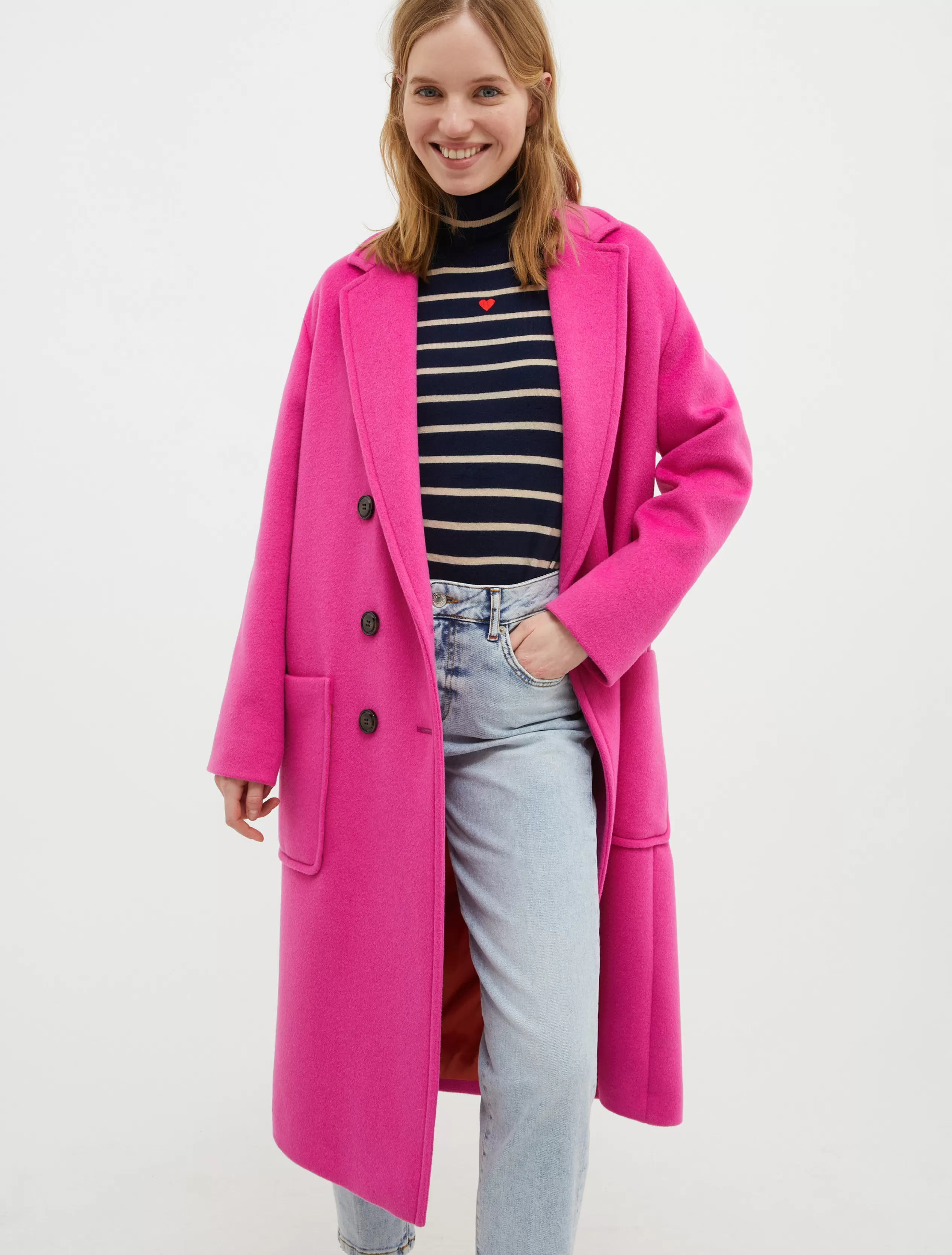 Cappotti e Trench<MAX&Co. Cappotto midi in drap doppio fuxia