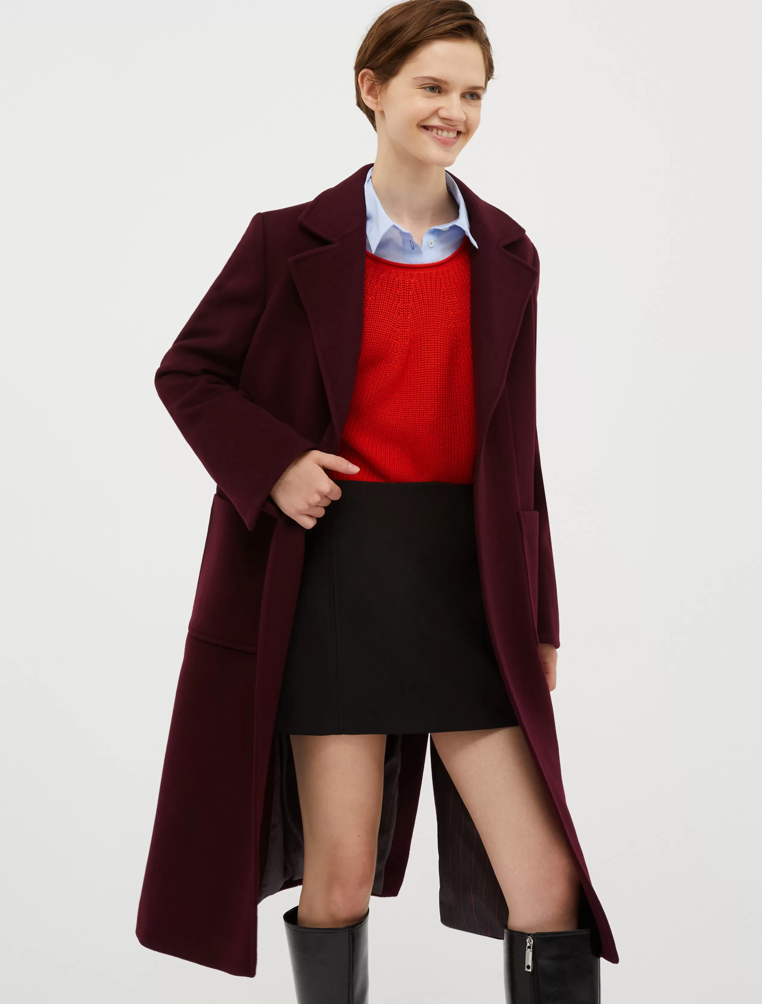 Cappotti e Trench<MAX&Co. Cappotto Runaway in drap di lana bordeaux