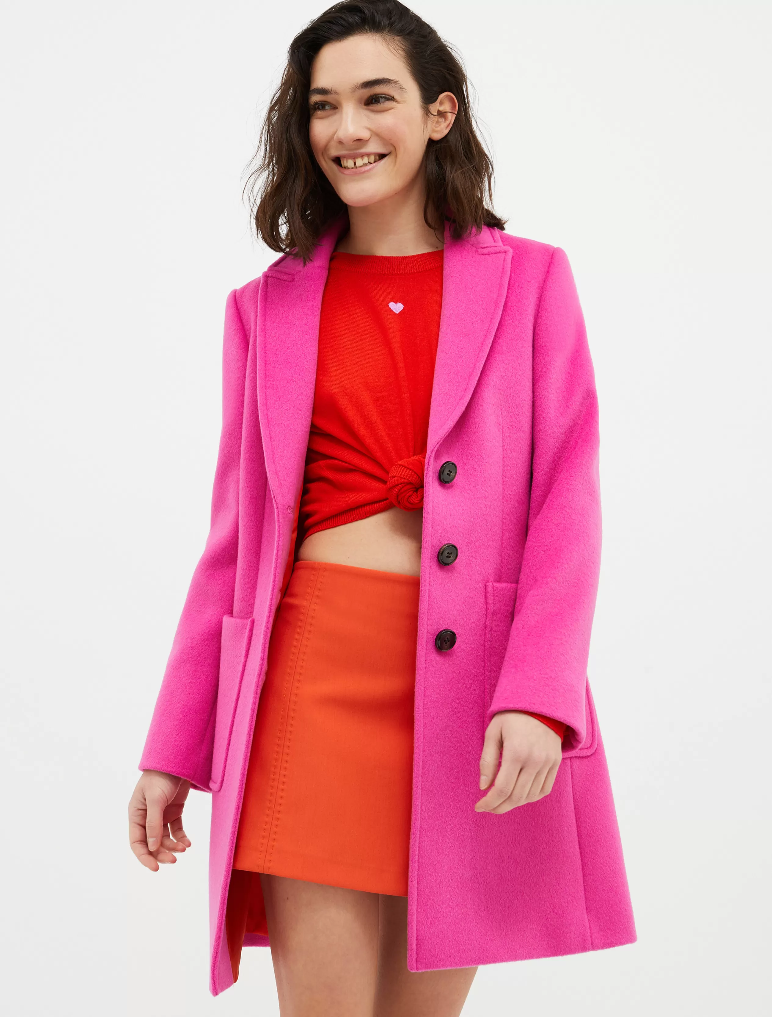 Cappotti e Trench<MAX&Co. Cappotto slim in drap doppio fuxia