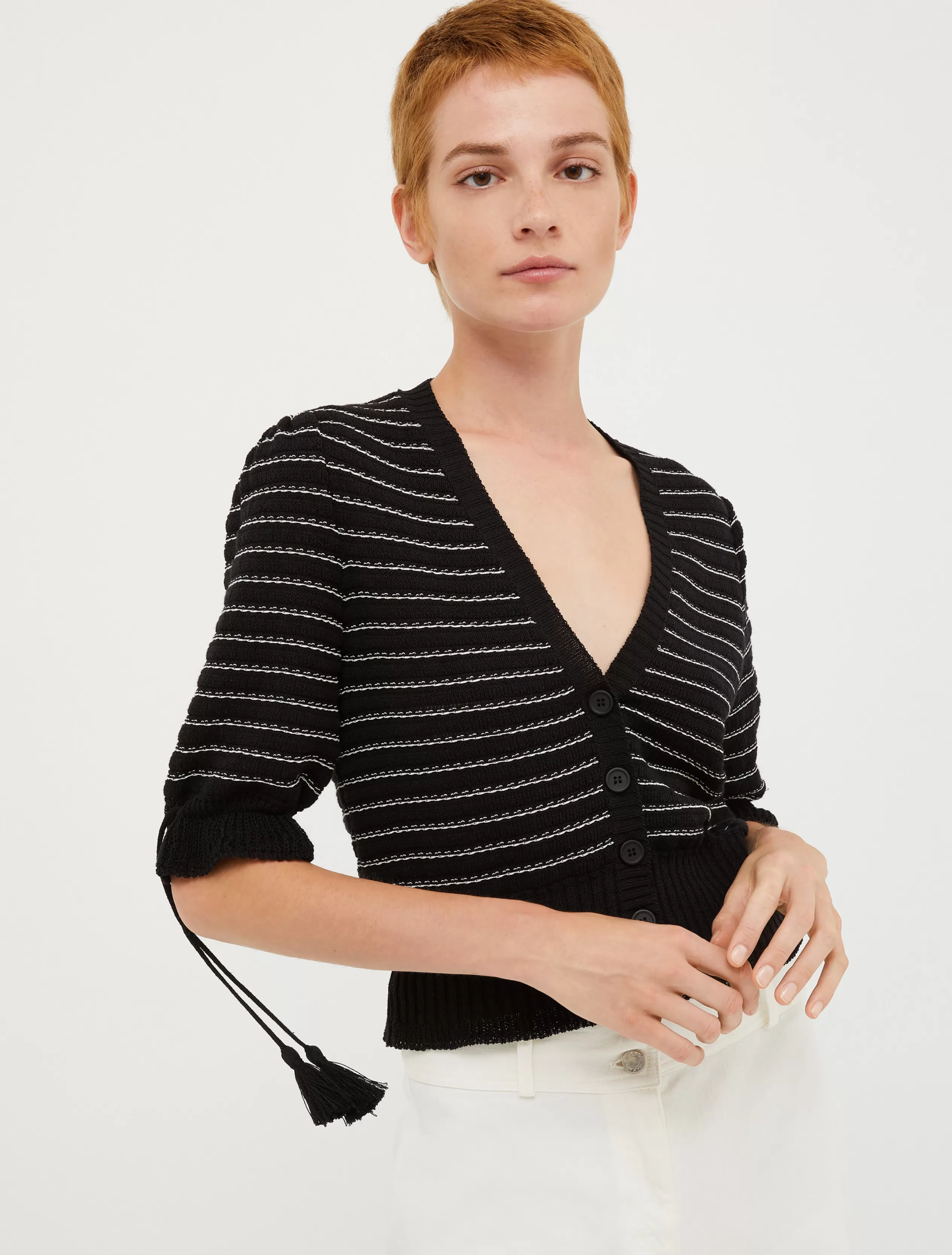 Maglie e Cardigan<MAX&Co. Cardigan in cotone e lino NERO