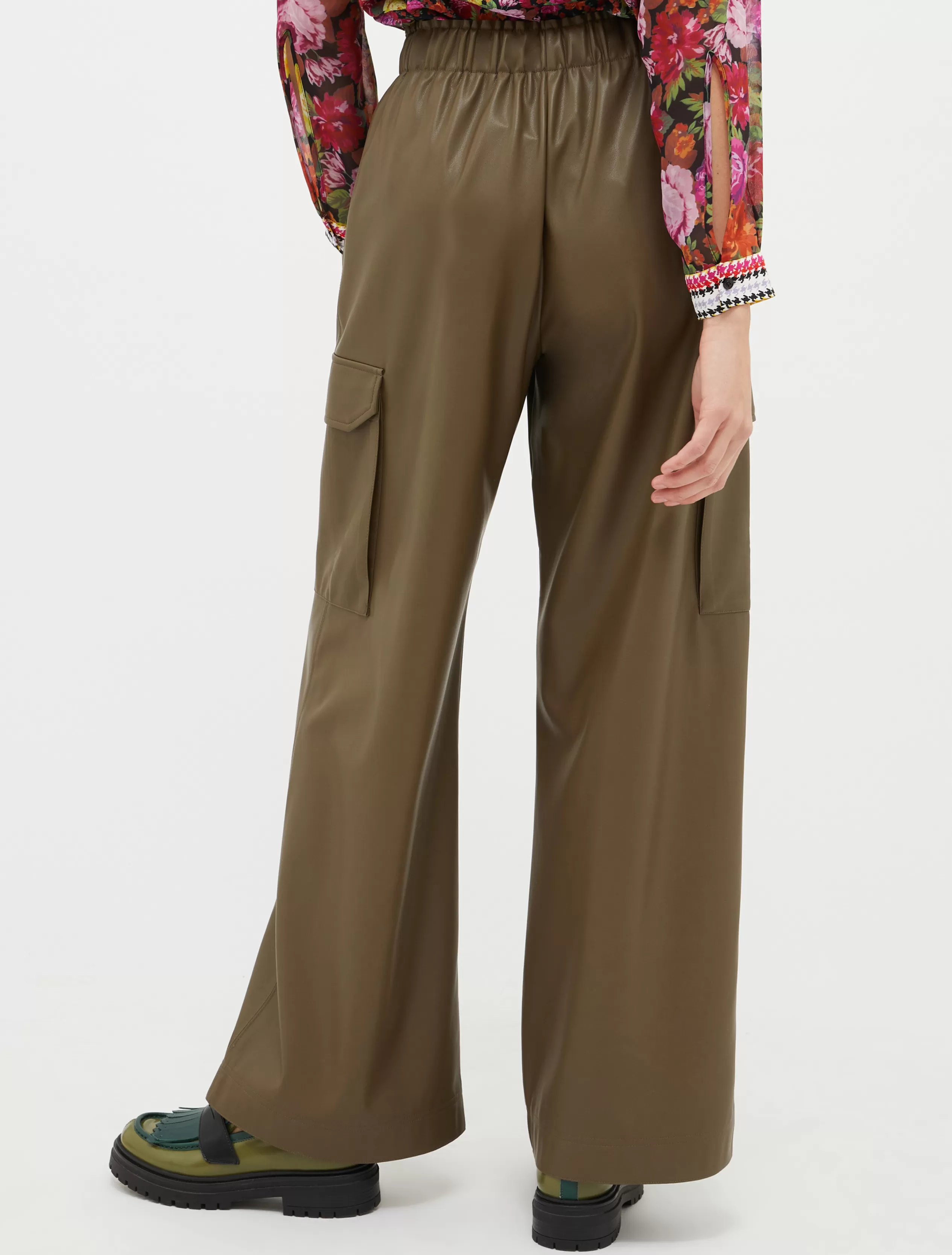 Pantaloni<MAX&Co. Cargo pants in jersey spalmato marrone