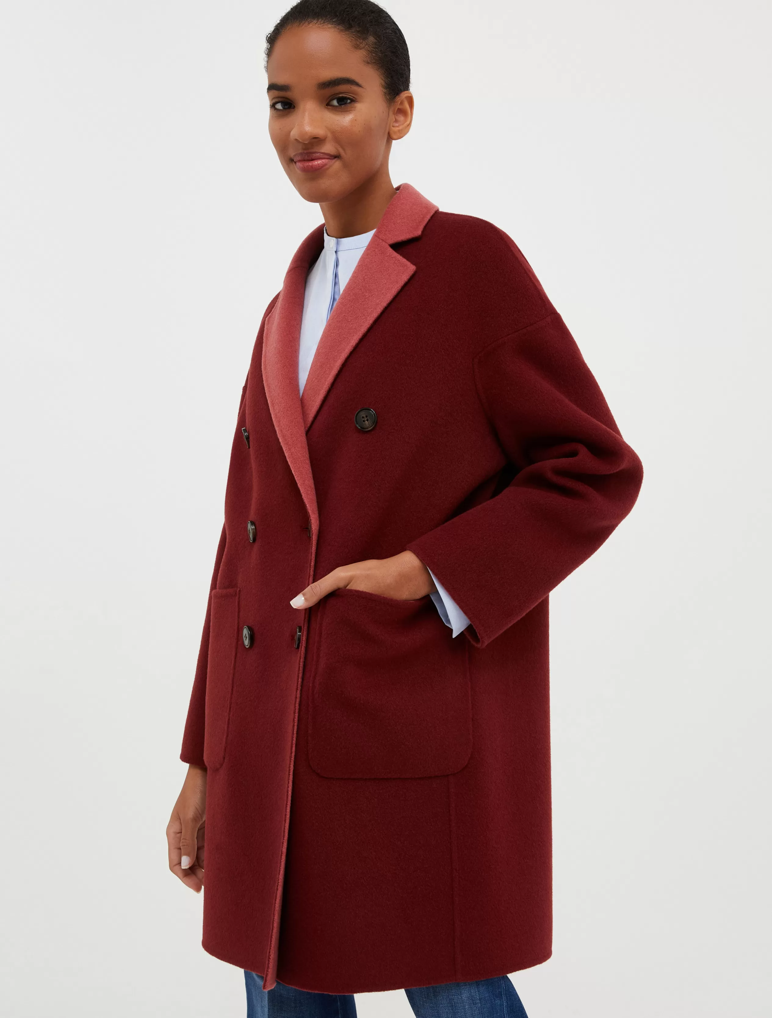 Cappotti e Trench<MAX&Co. Coat reversibile in lana double bordeaux