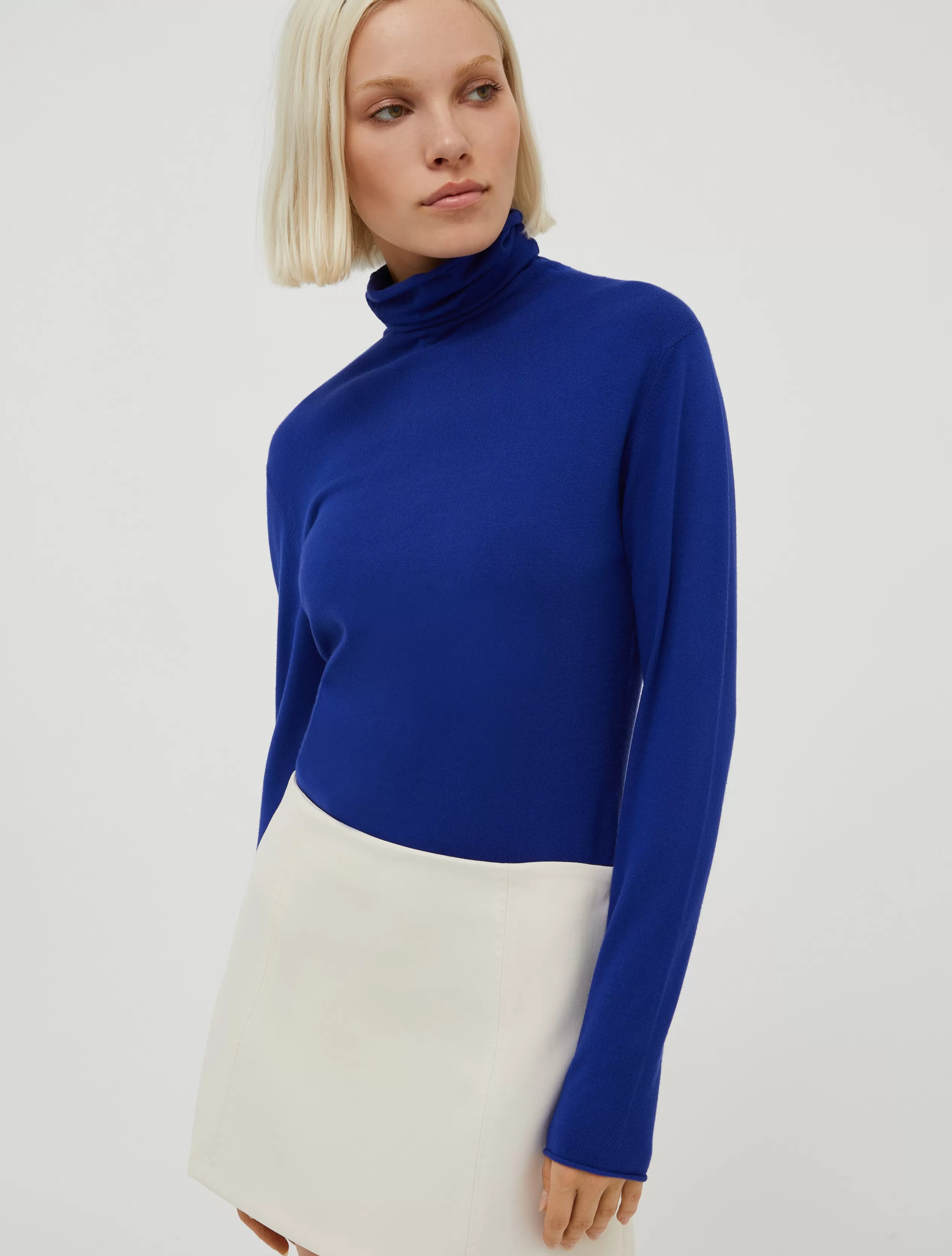 Maglie e Cardigan<MAX&Co. Dolcevita in tricot stretch bluette