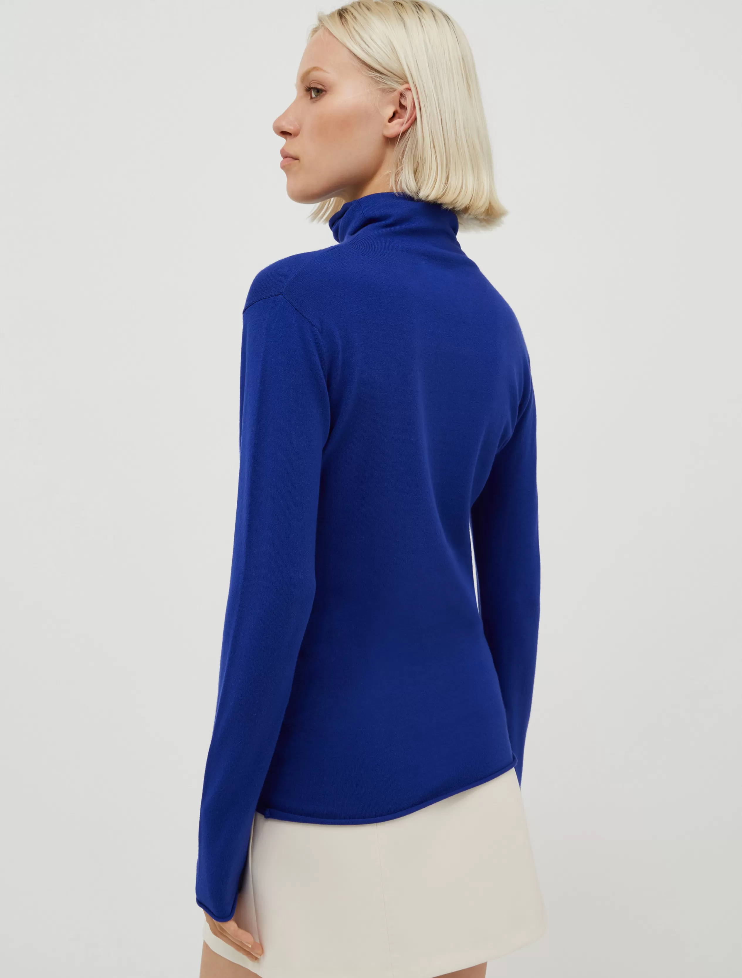 Maglie e Cardigan<MAX&Co. Dolcevita in tricot stretch bluette