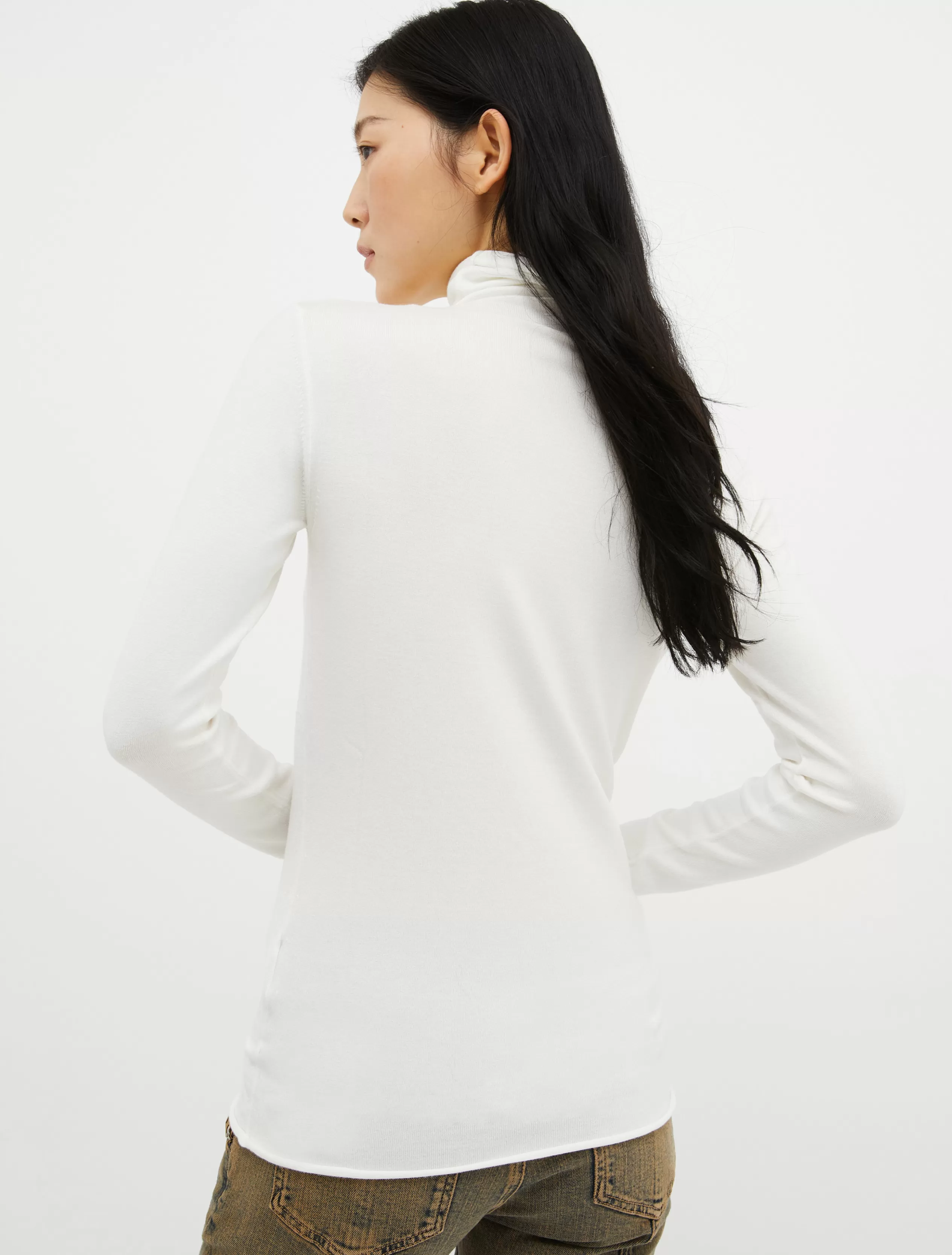 Maglie e Cardigan<MAX&Co. Dolcevita stretch bianco avorio