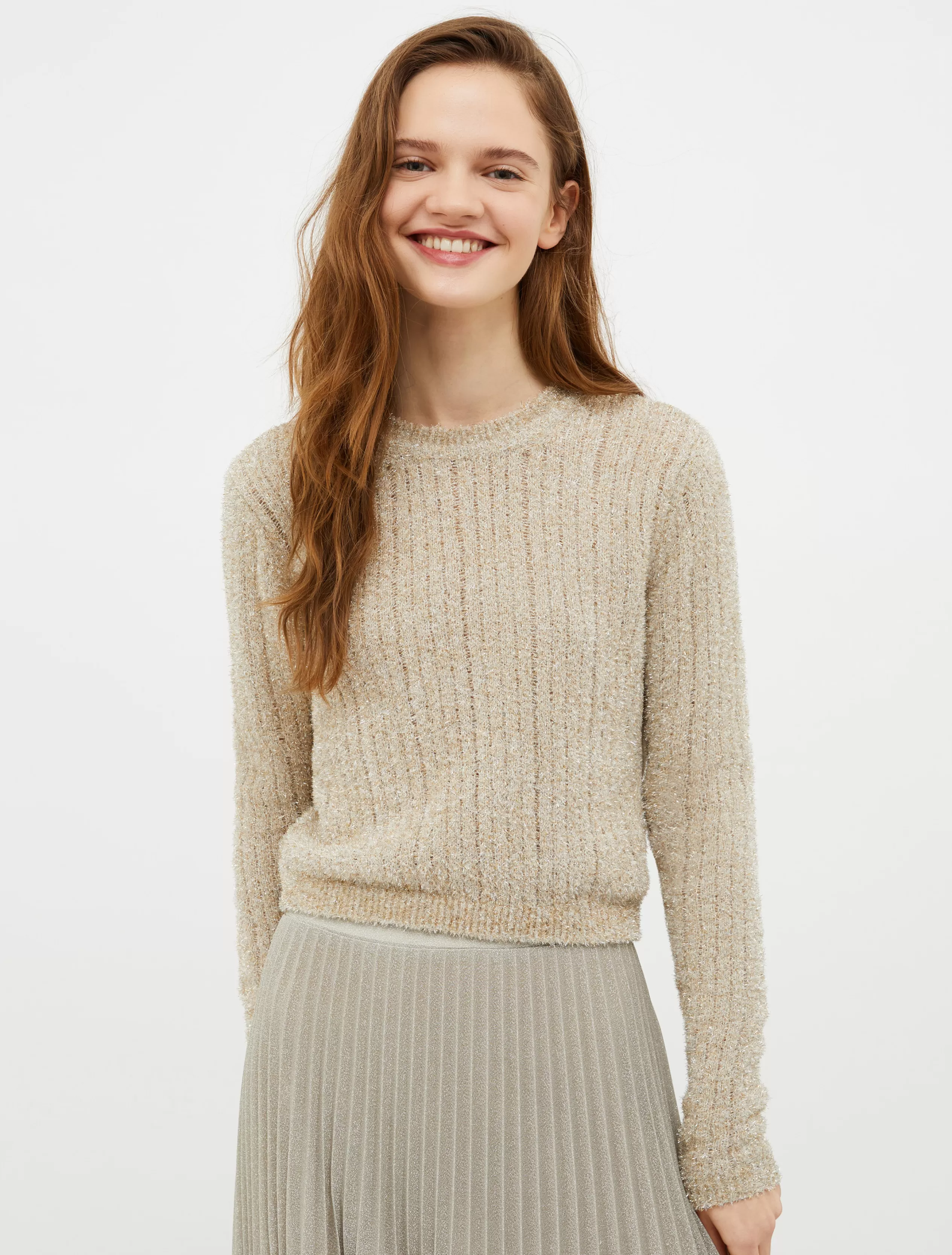 Maglie e Cardigan<MAX&Co. Fluffy pull in maglia lurex oro