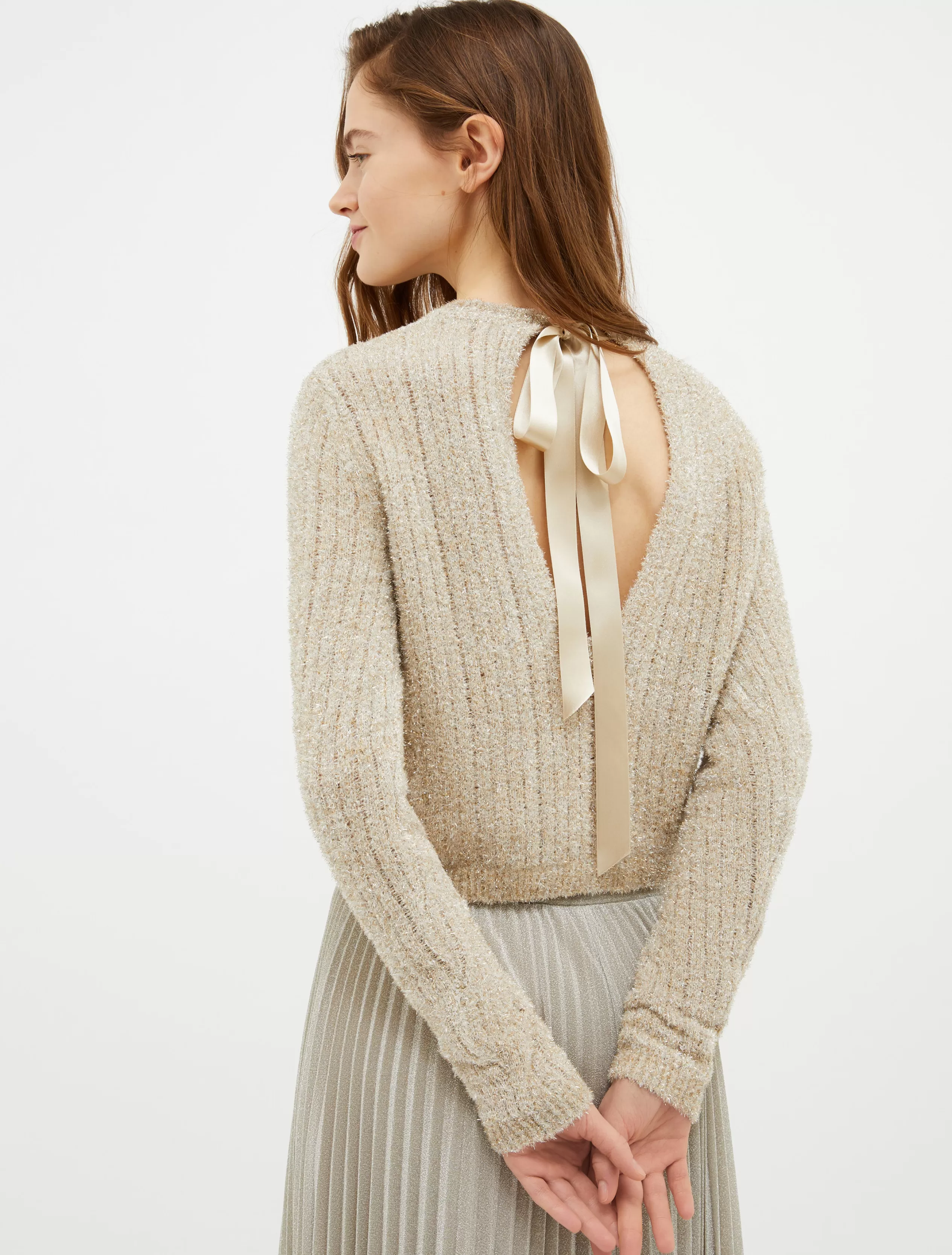 Maglie e Cardigan<MAX&Co. Fluffy pull in maglia lurex oro