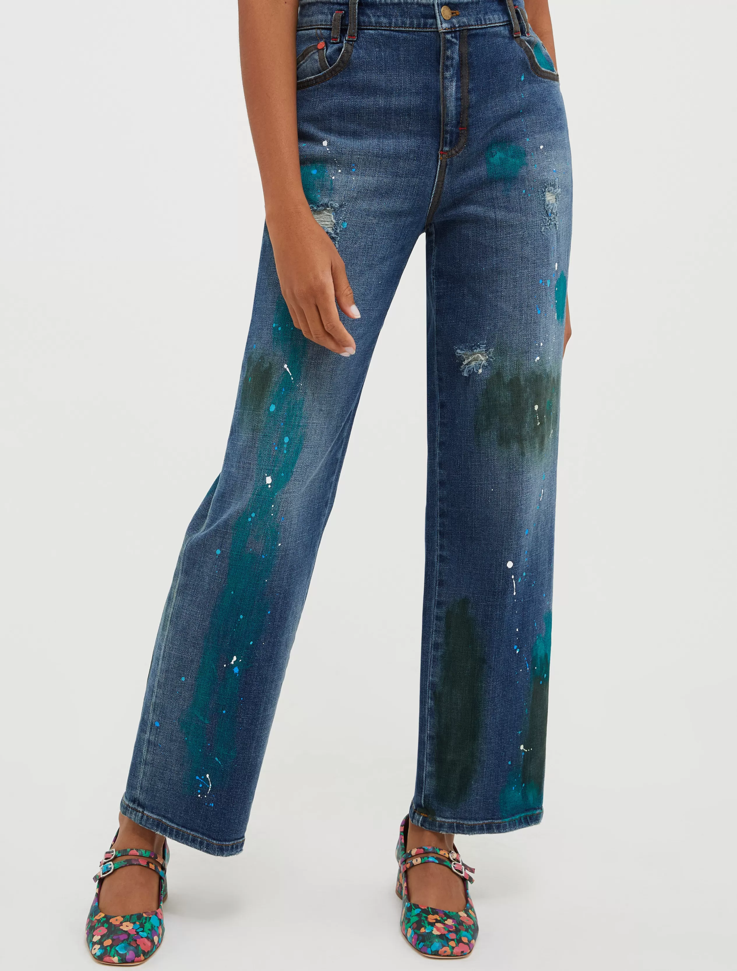 Jeans e Denim | Pantaloni<MAX&Co. Jeans dipinti a mano blu notte