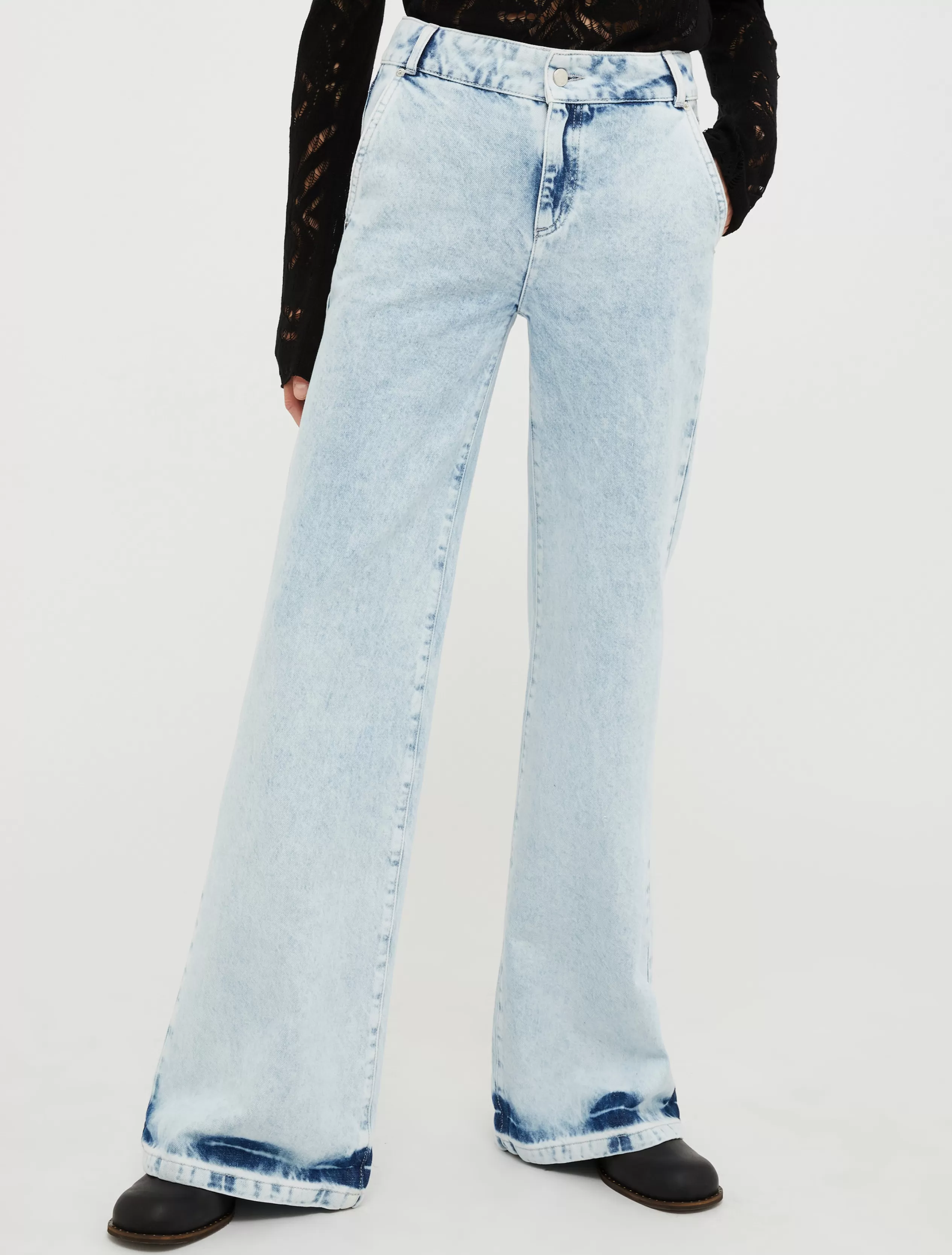 Jeans e Denim | Pantaloni<MAX&Co. Jeans délavé a palazzo BLU