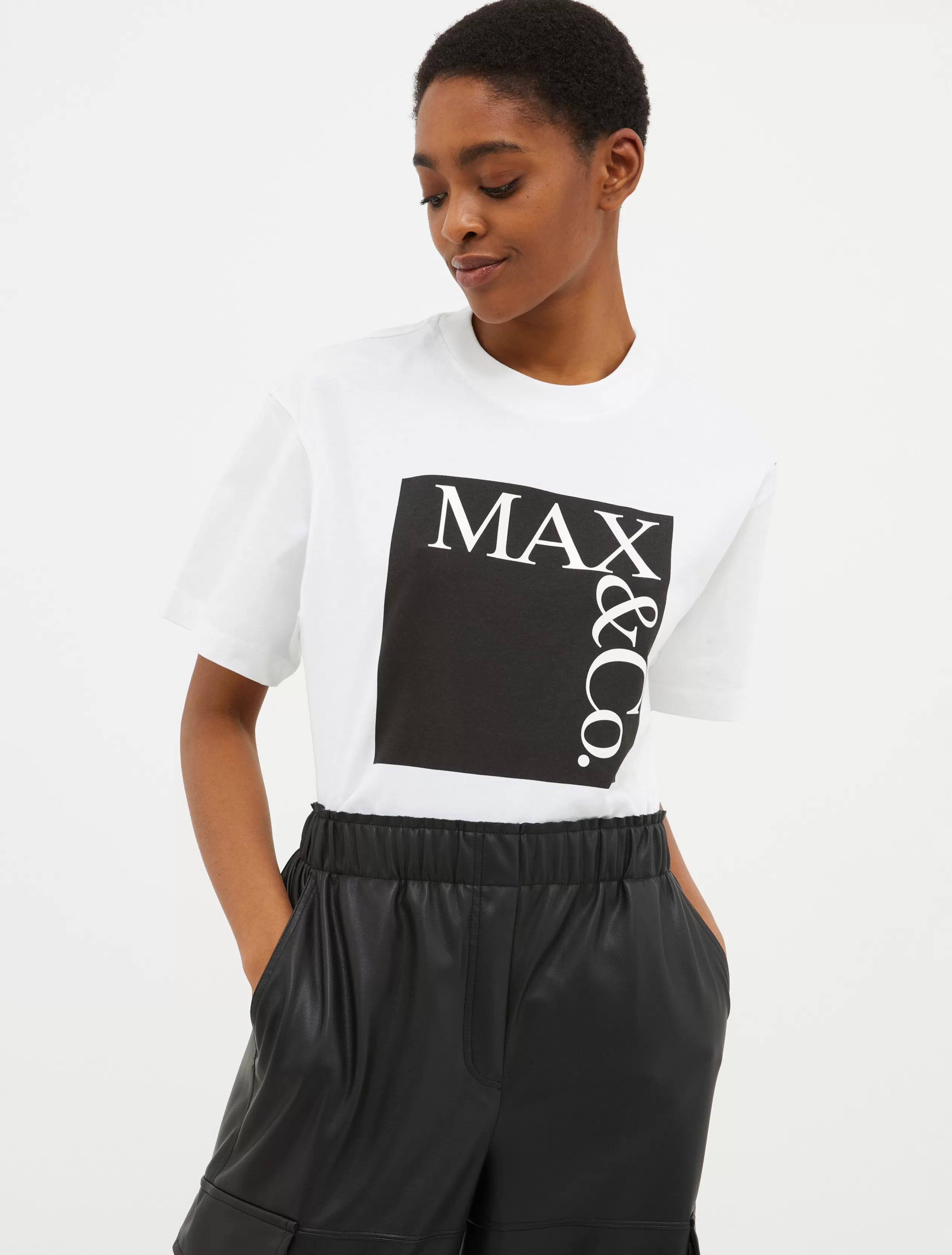 Felpe e T-shirt<MAX&Co. Logo T-shirt in jersey nero