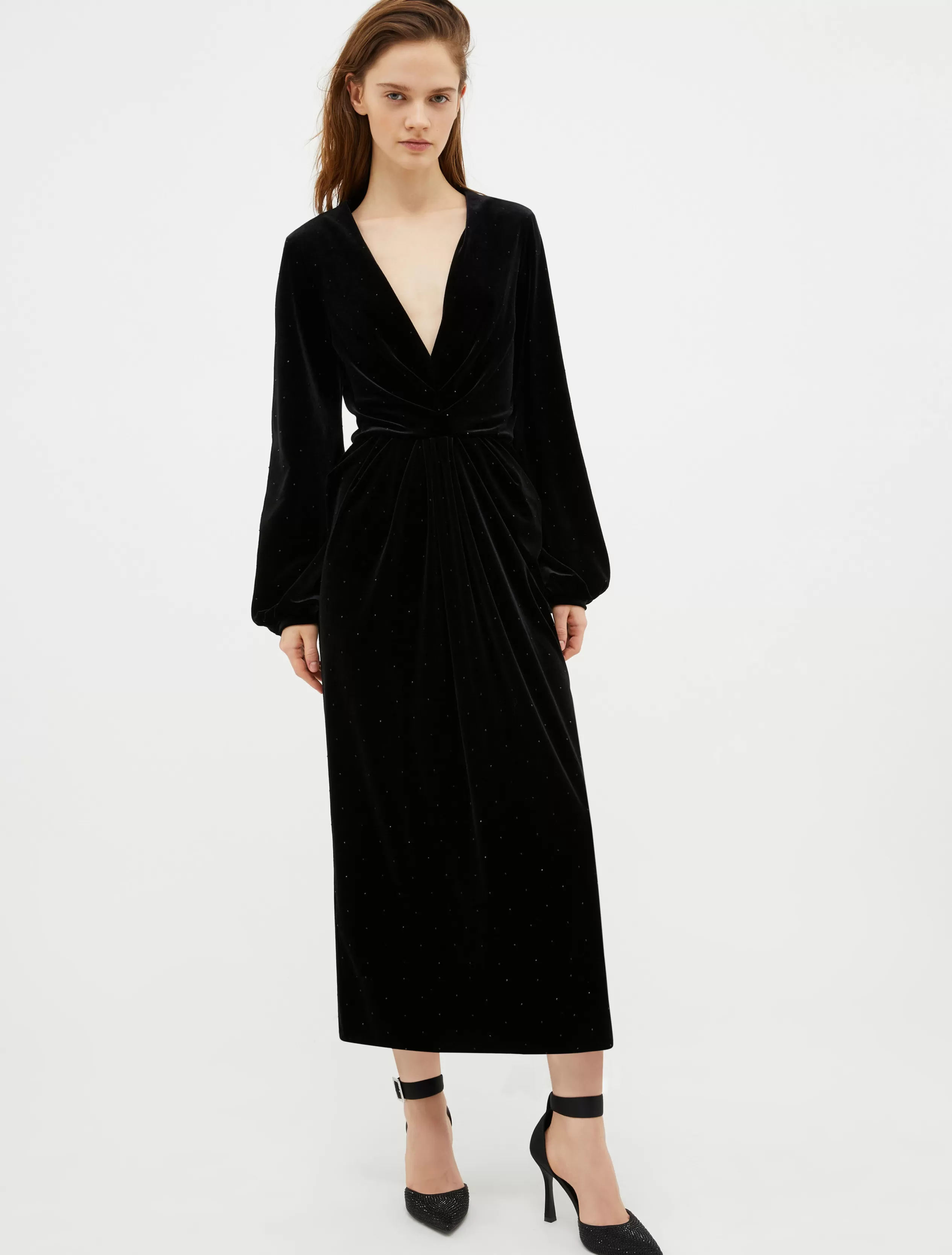 Abiti e Tute<MAX&Co. Long dress in jersey velluto nero