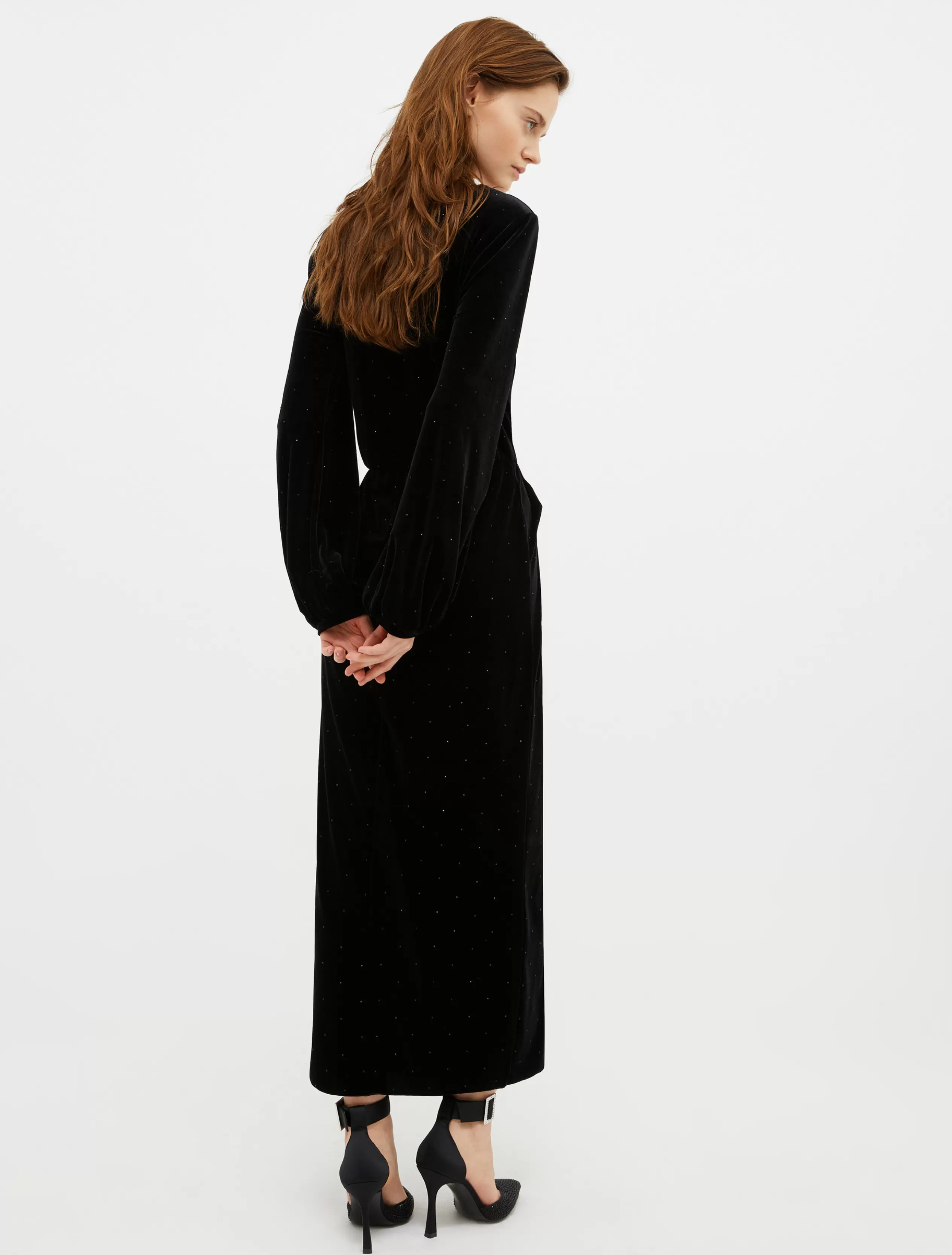 Abiti e Tute<MAX&Co. Long dress in jersey velluto nero