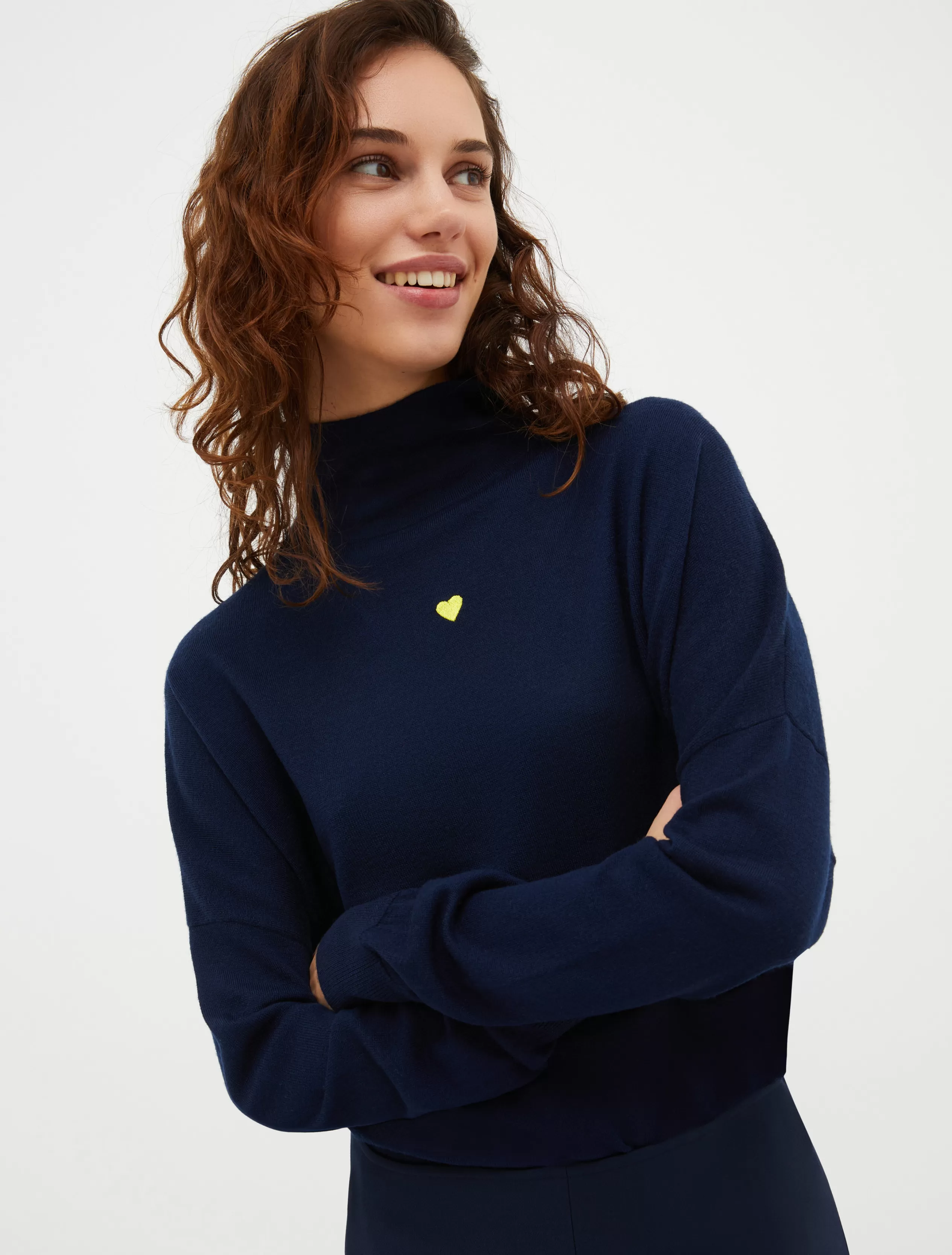 Maglie e Cardigan<MAX&Co. Lupetto di pura lana sottile blu marino