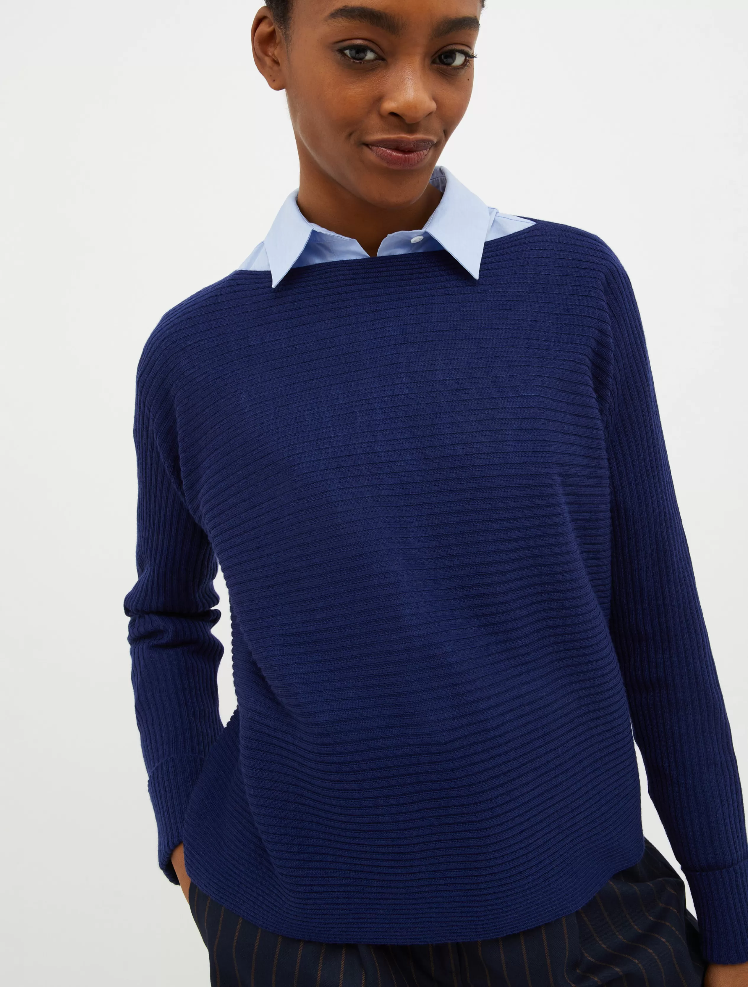 Maglie e Cardigan<MAX&Co. Maglia a coste orizzontali blu marino