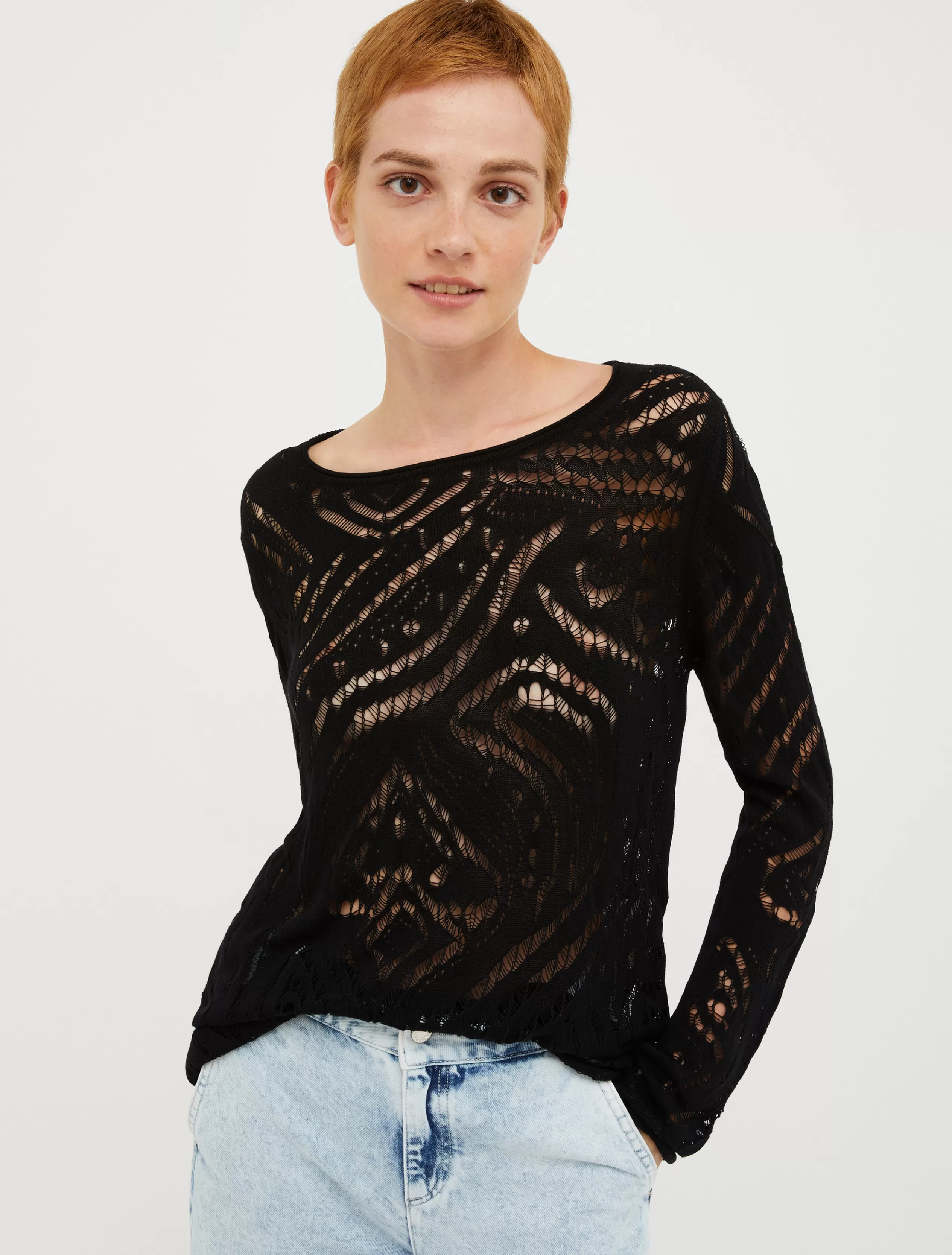 Maglie e Cardigan<MAX&Co. Maglia a fantasia traforata NERO