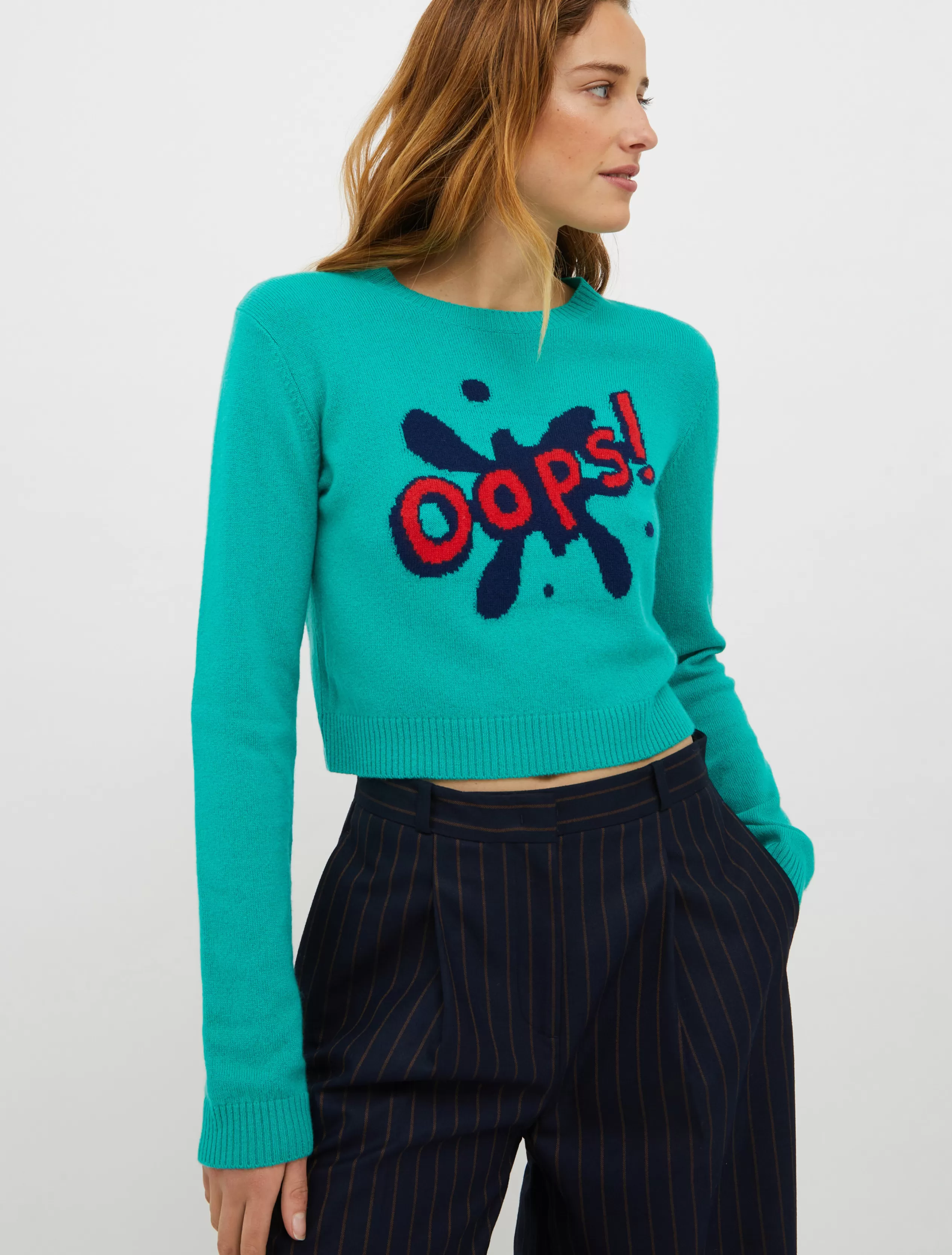 Maglie e Cardigan<MAX&Co. Maglia cropped con intarsio cartoon verde