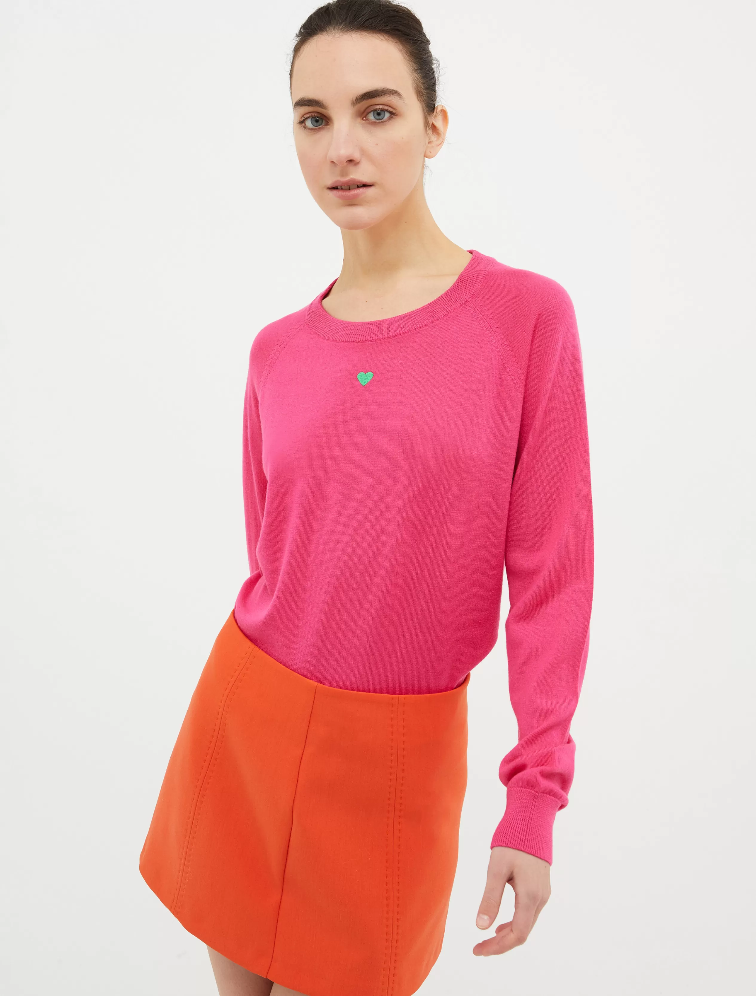 Maglie e Cardigan<MAX&Co. Maglia girocollo di lana sottile fuxia