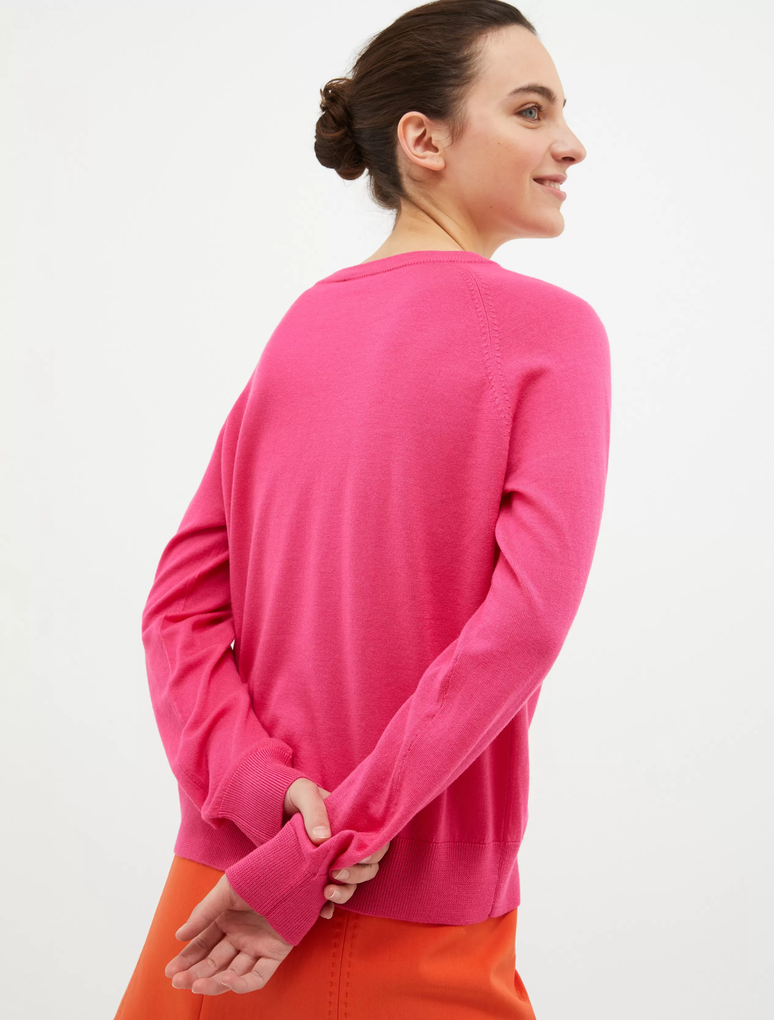 Maglie e Cardigan<MAX&Co. Maglia girocollo di lana sottile fuxia