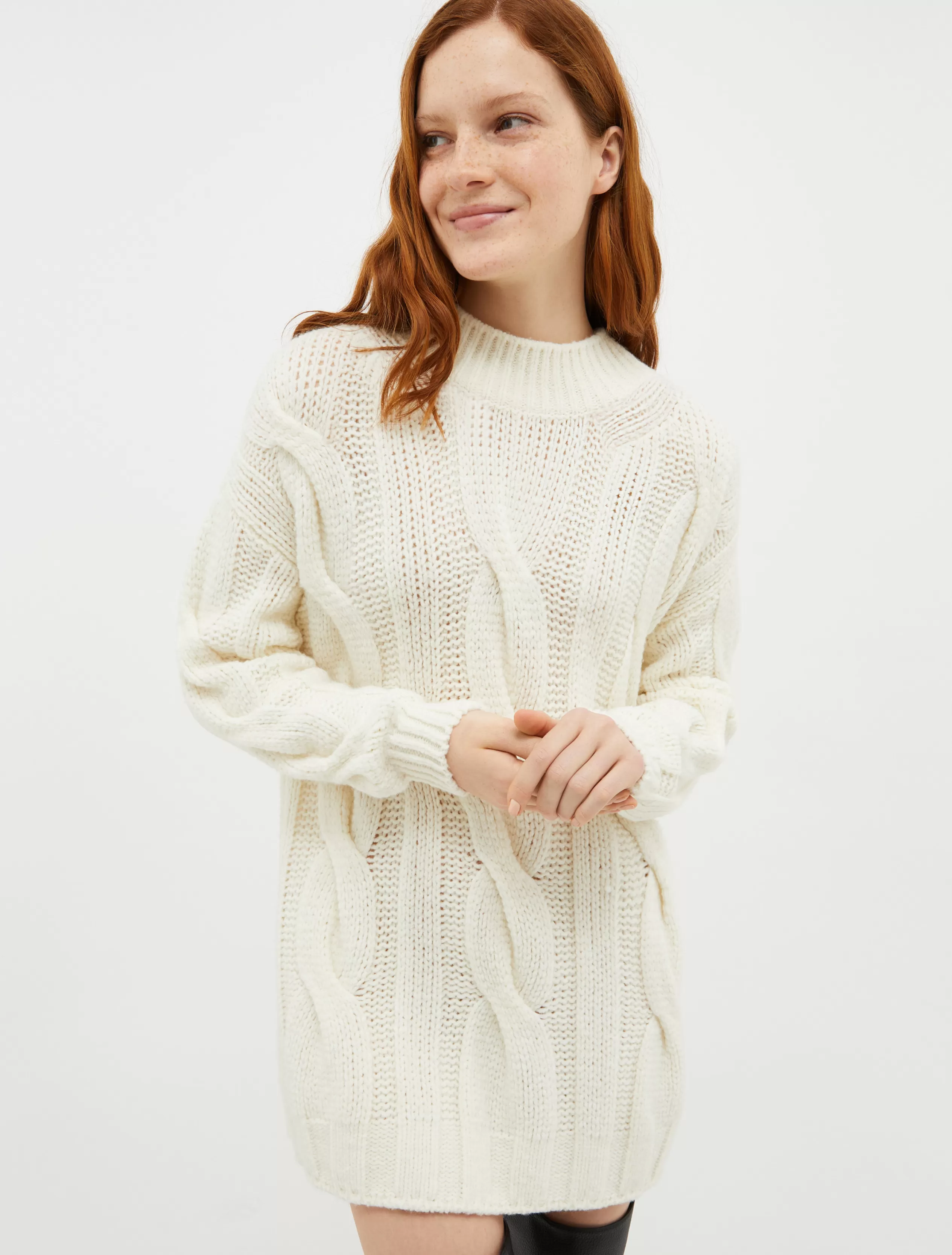 Maglie e Cardigan<MAX&Co. Maxi pull di lana a trecce bianco avorio