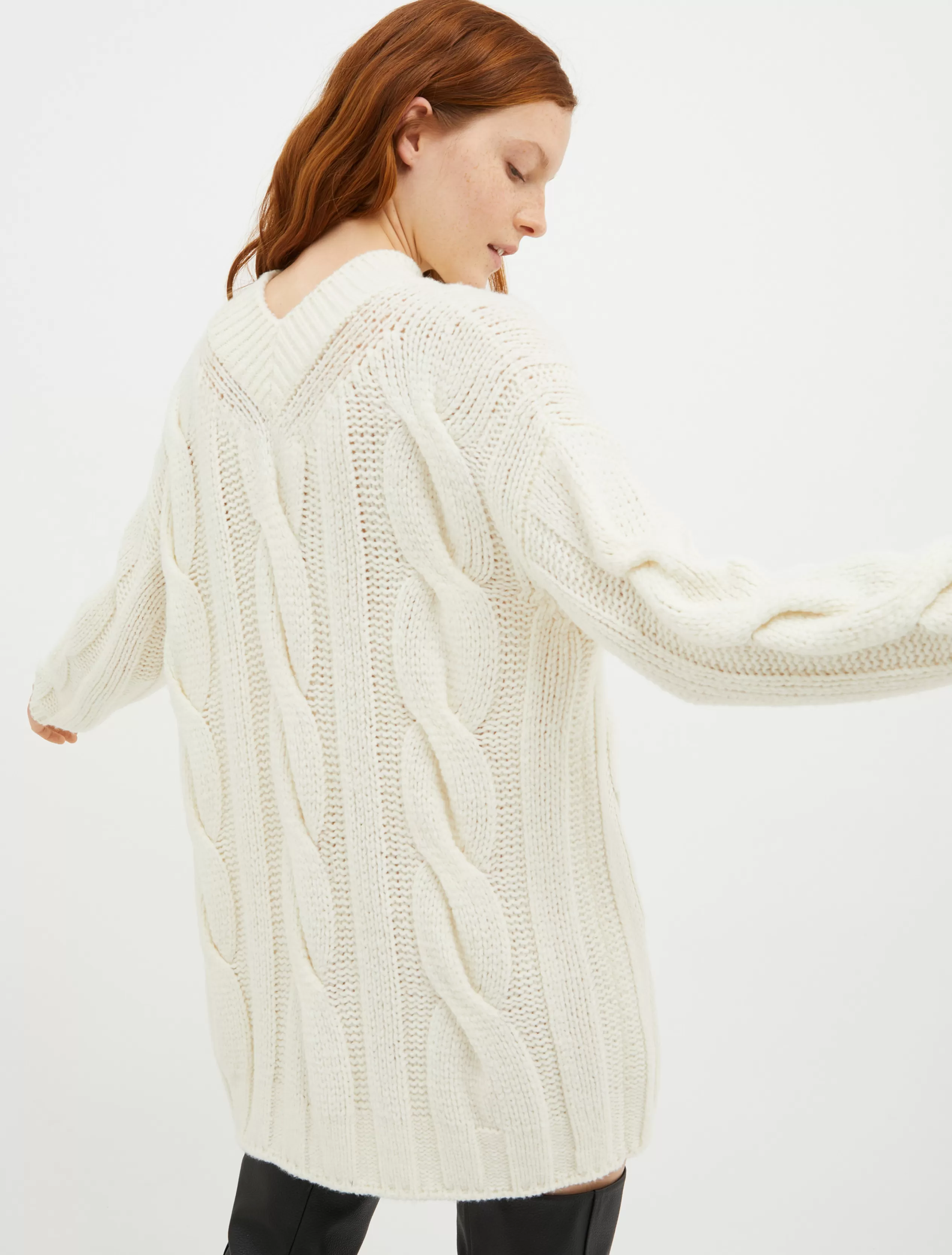 Maglie e Cardigan<MAX&Co. Maxi pull di lana a trecce bianco avorio