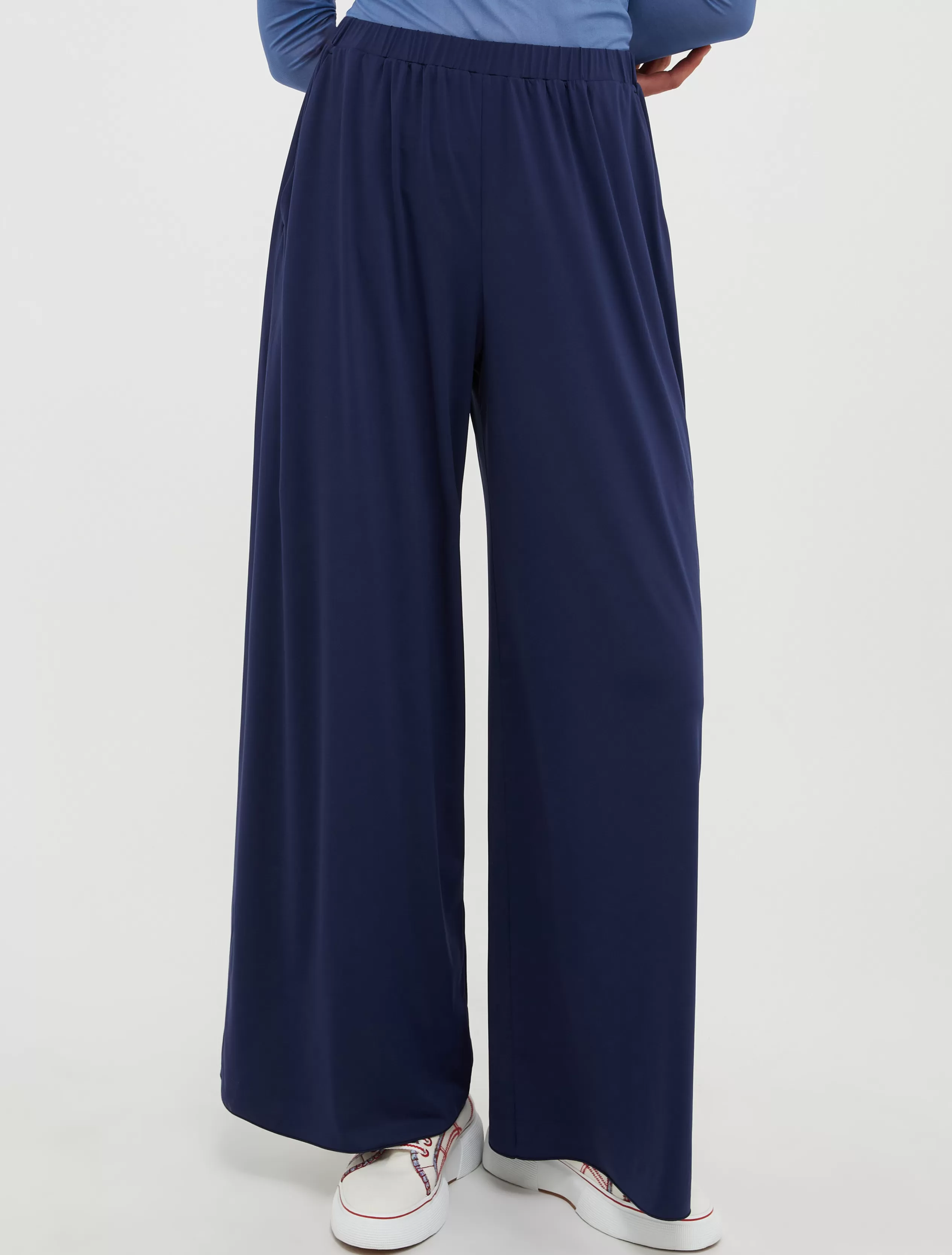 Pantaloni<MAX&Co. Pantaloni ampi in jersey fluido blu cina