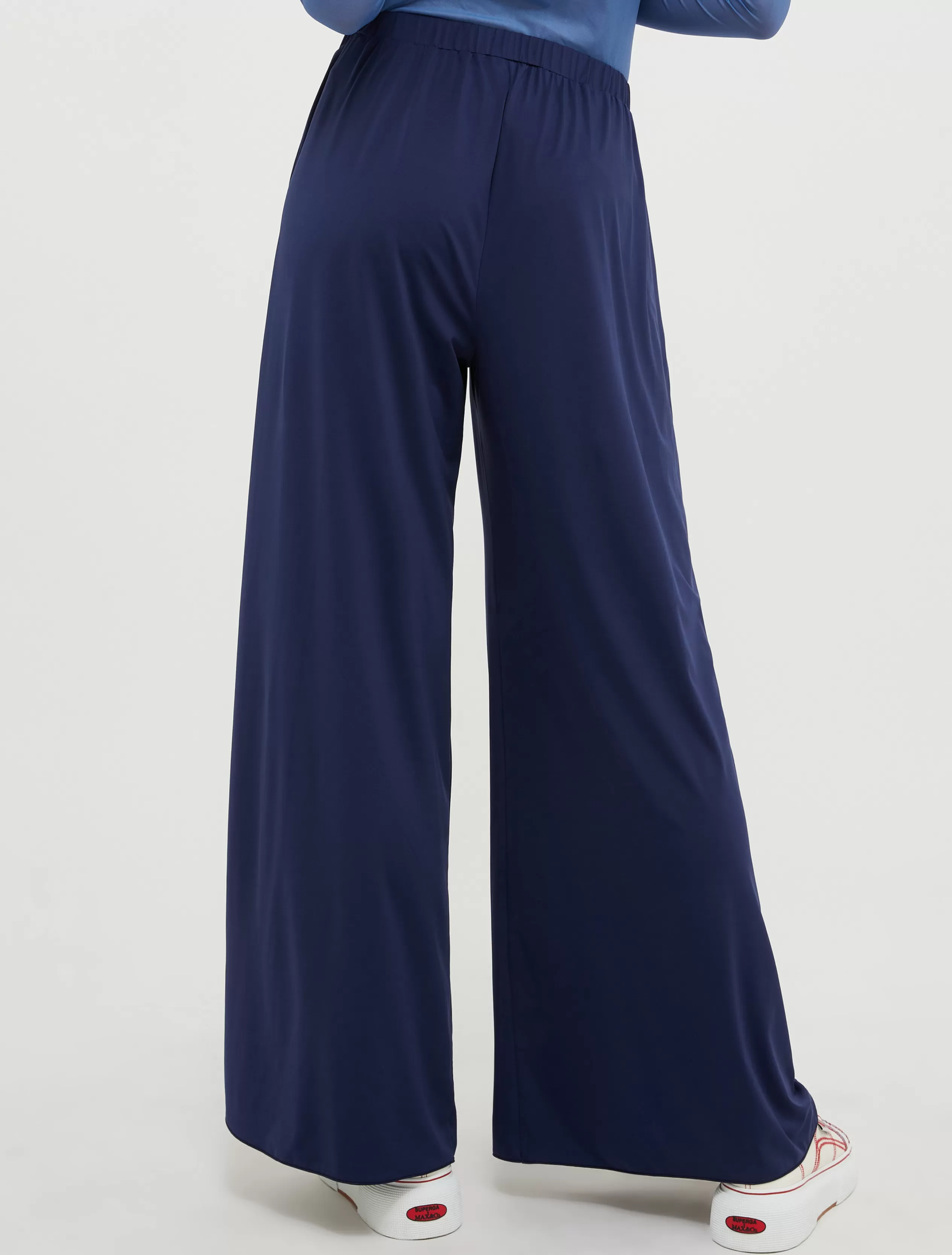 Pantaloni<MAX&Co. Pantaloni ampi in jersey fluido blu cina