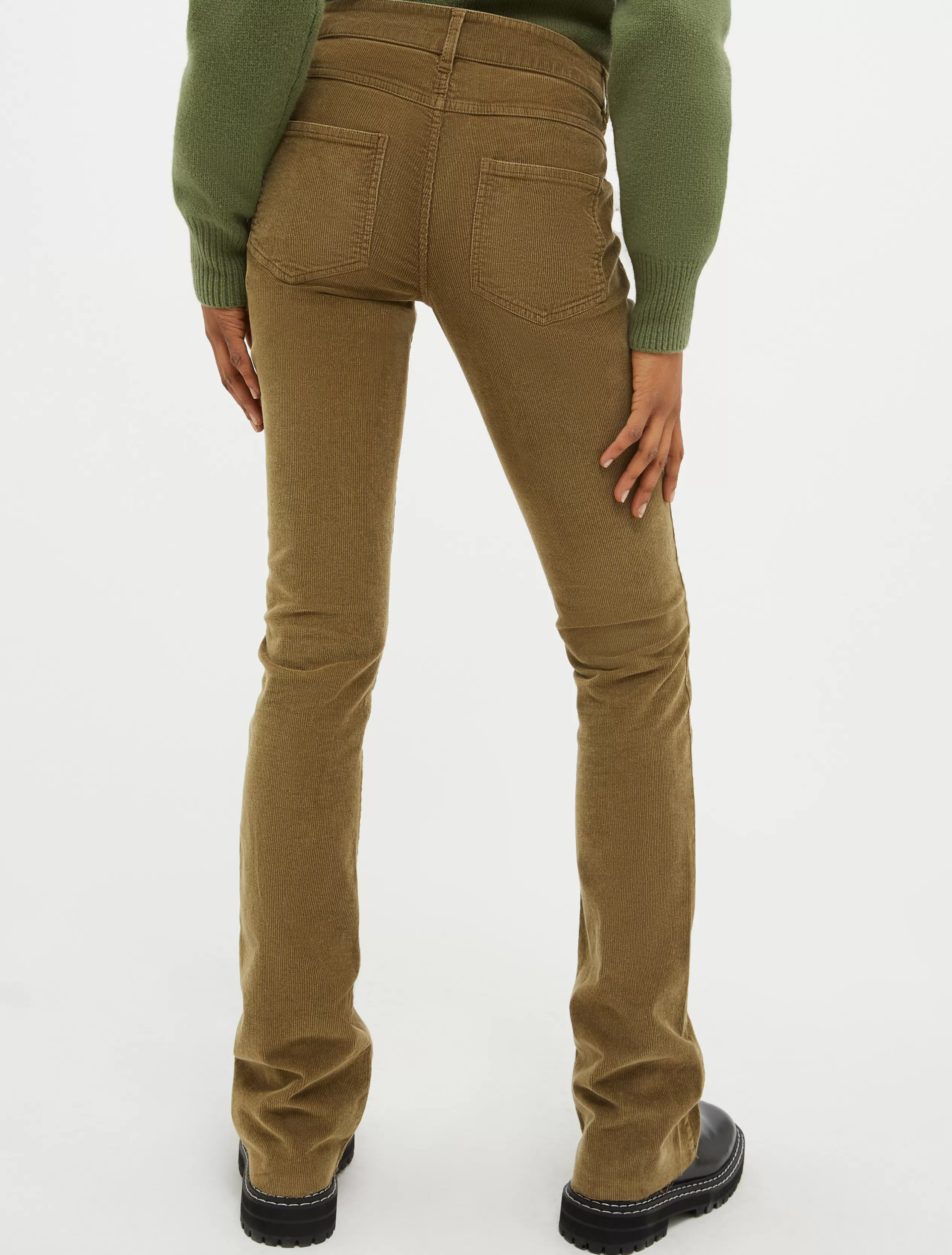 Pantaloni | Tailleur<MAX&Co. Pantaloni bootcut di velluto verde oliva