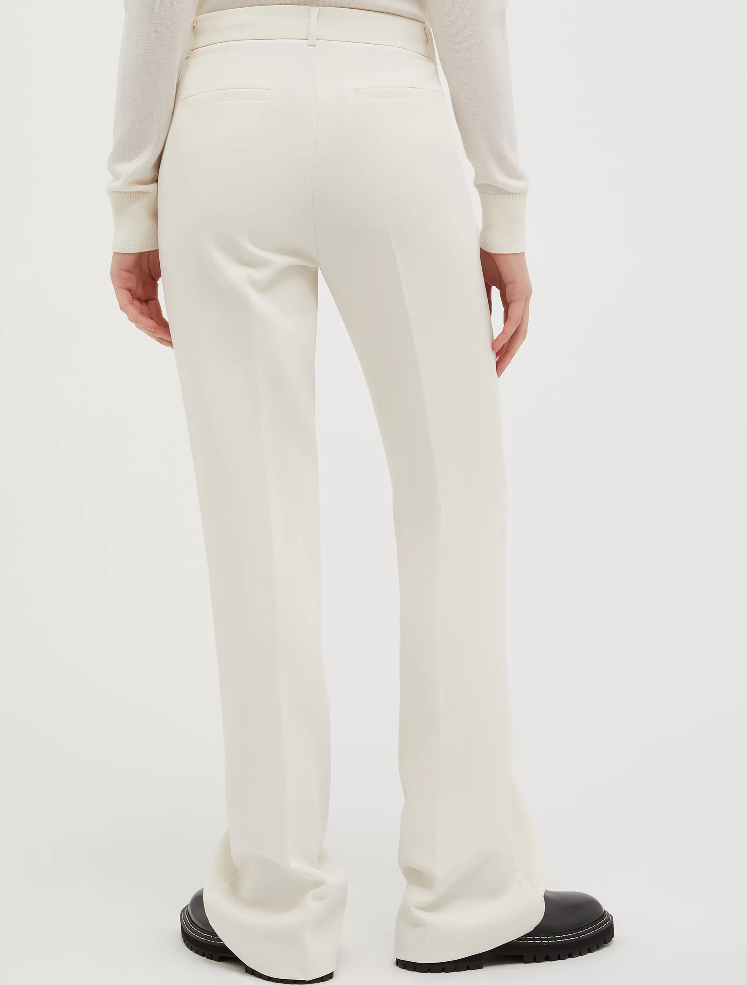 Pantaloni<MAX&Co. Pantaloni bootcut in tela double bianco avorio