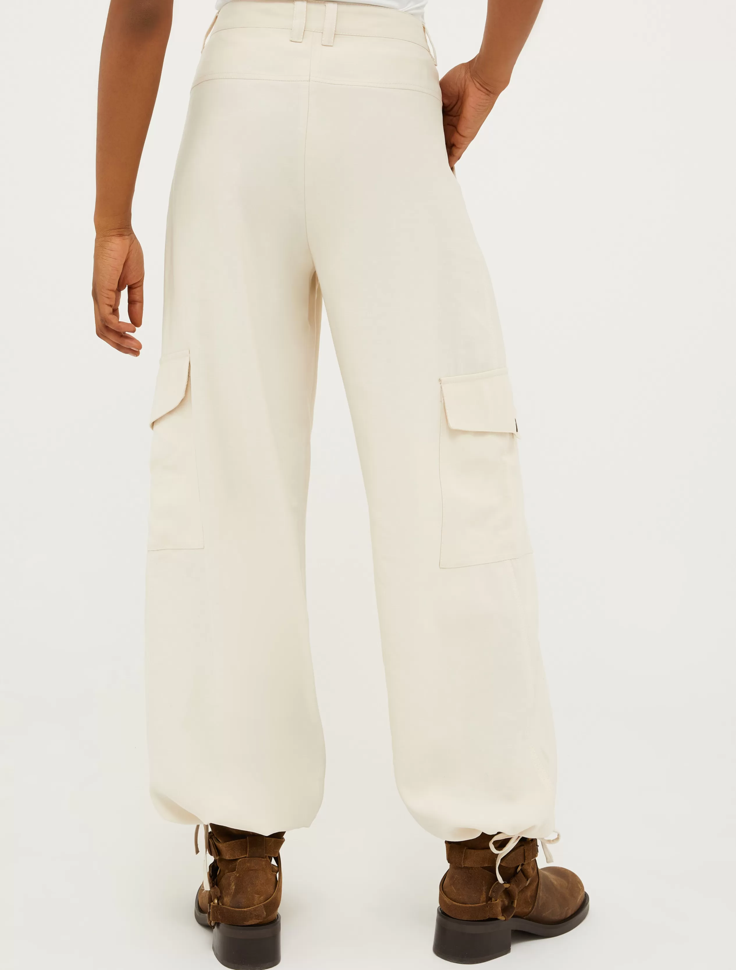 Pantaloni<MAX&Co. Pantaloni cargo in twill BIANCO LANA