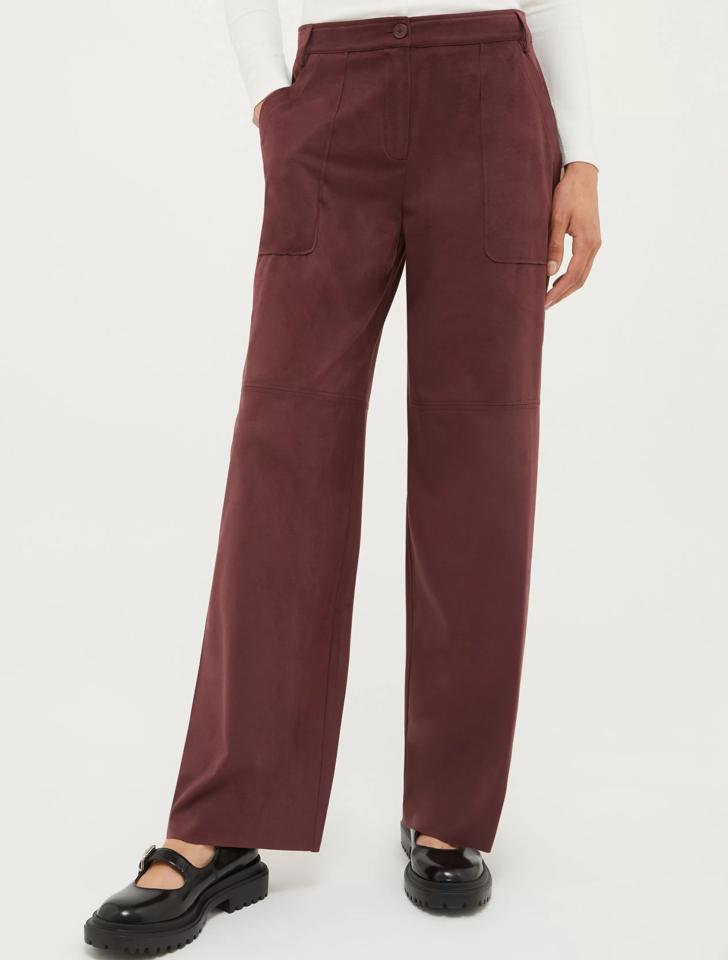 Pantaloni | Tailleur<MAX&Co. Pantaloni in jersey suede BORDEAUX