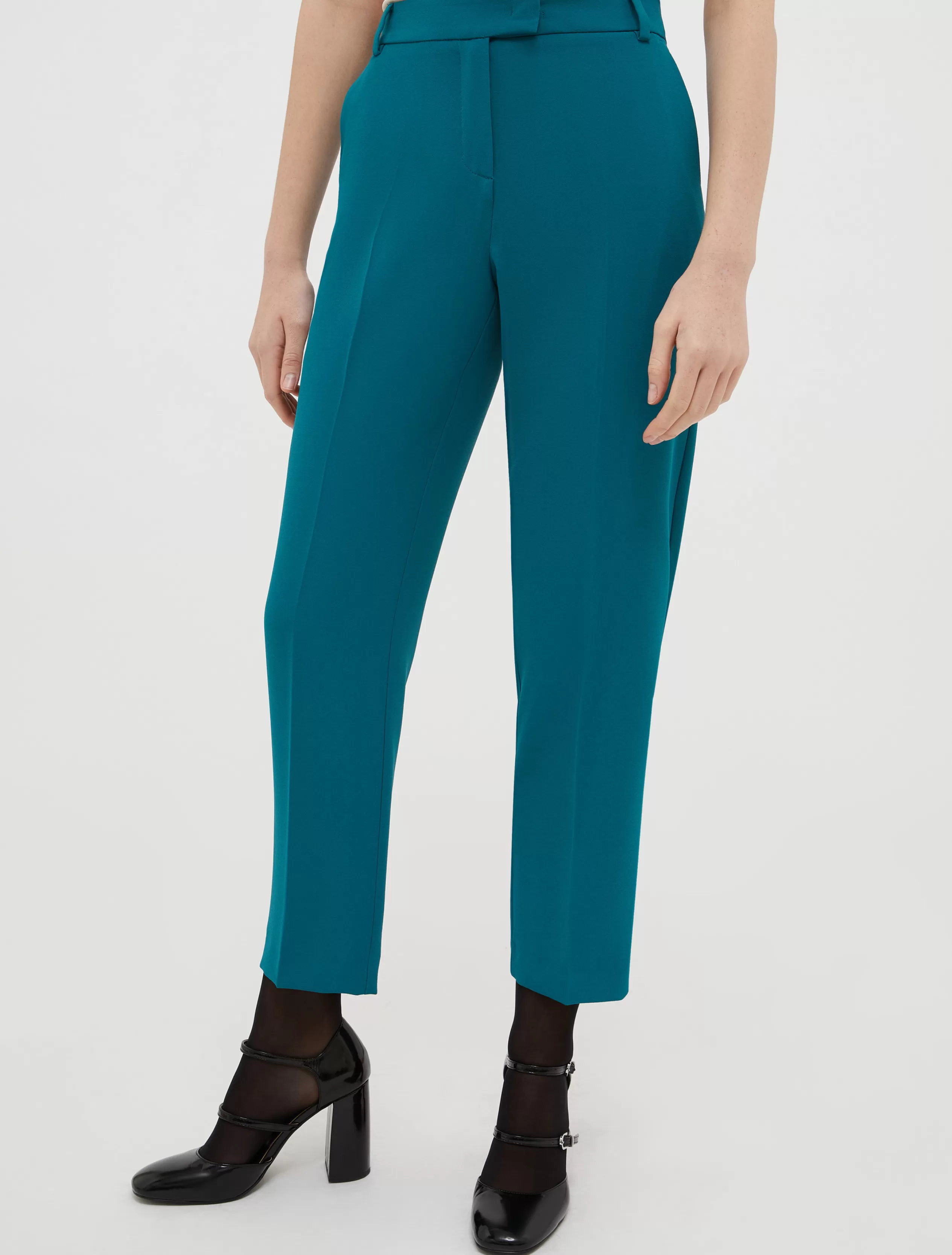 Pantaloni<MAX&Co. Pantaloni slim in crêpe VERDE PETROLIO