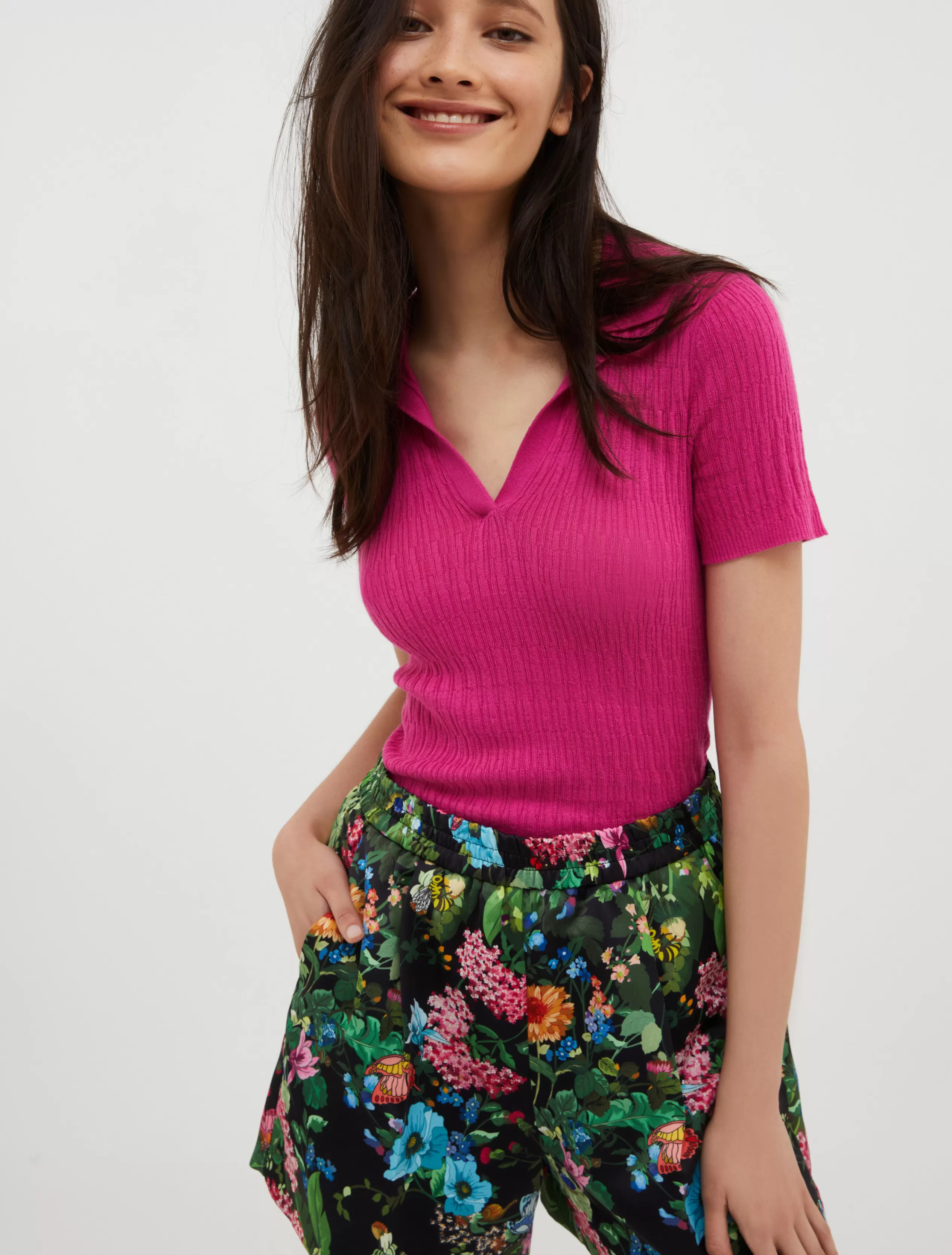 Maglie e Cardigan<MAX&Co. Polo di cotone fuxia