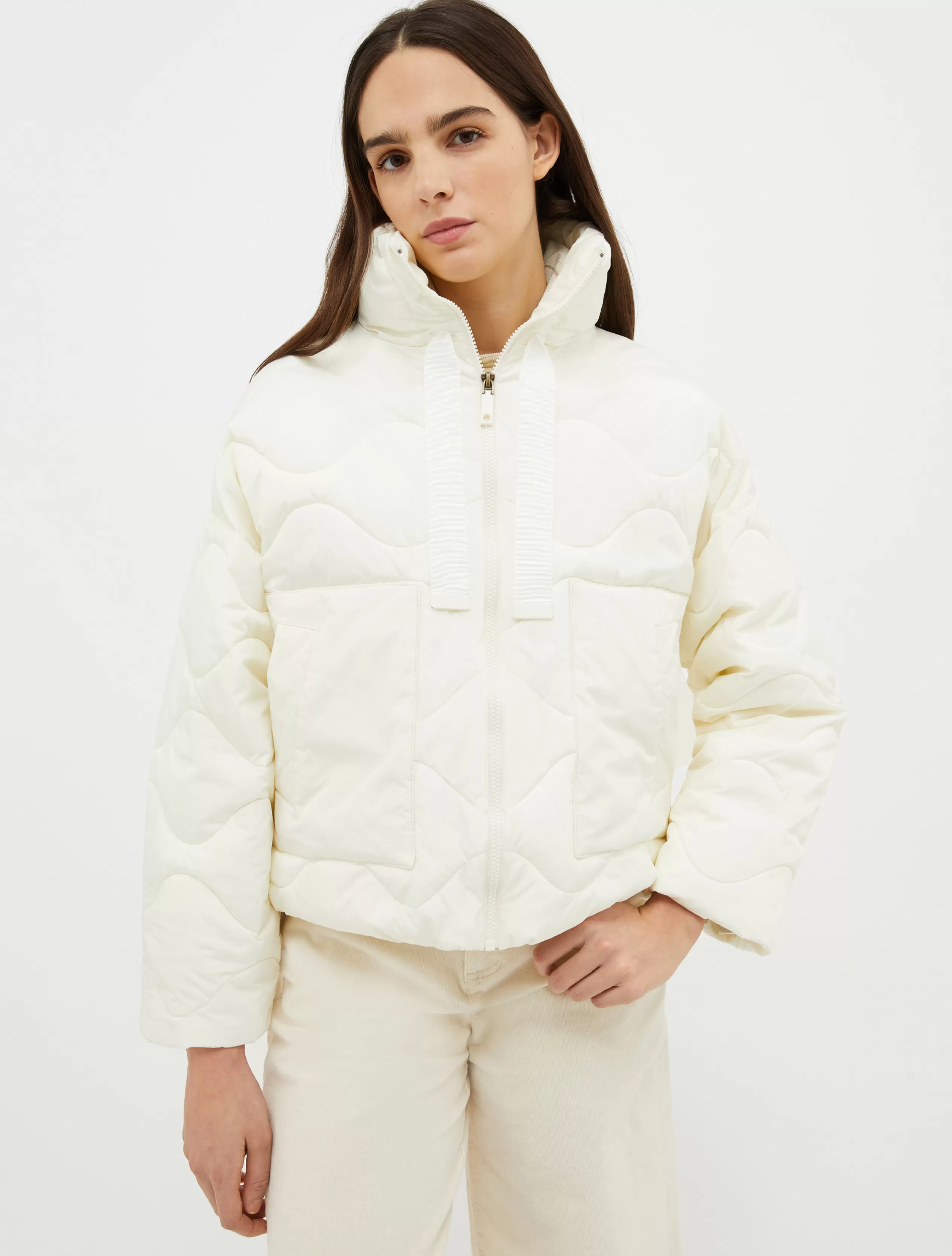 Piumini<MAX&Co. Puffer jacket con coulisse bianco avorio