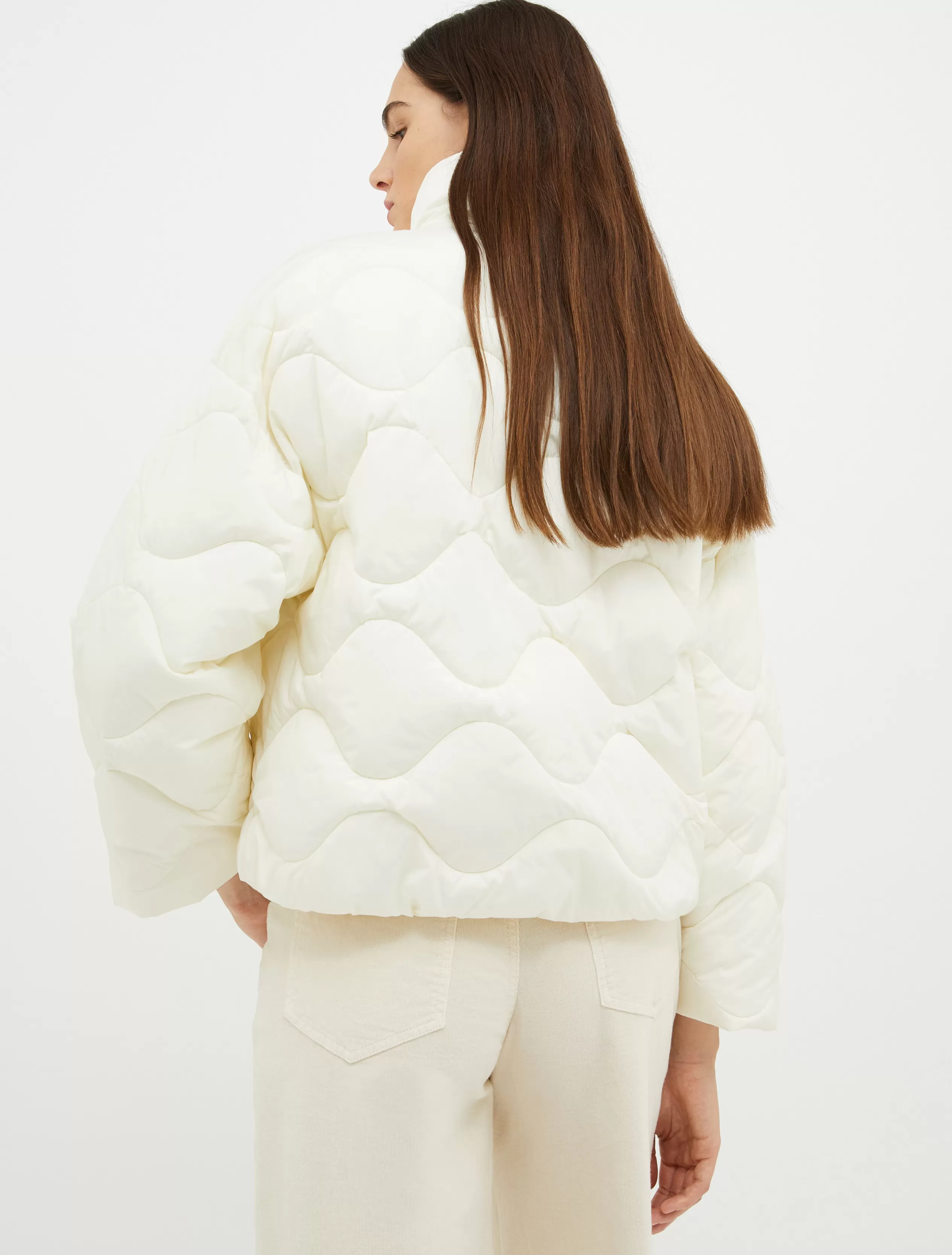 Piumini<MAX&Co. Puffer jacket con coulisse bianco avorio