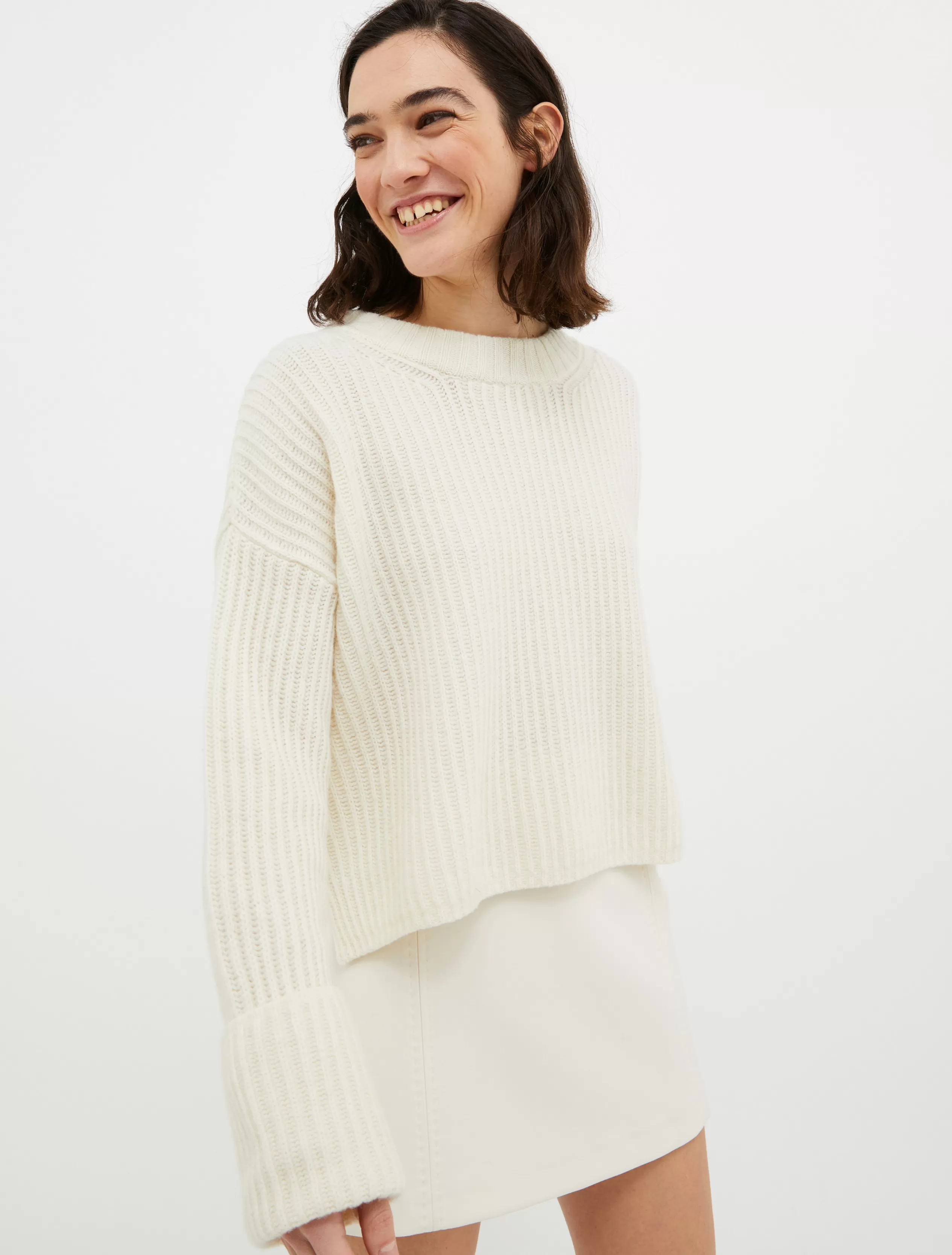 Maglie e Cardigan<MAX&Co. Pull a coste inglesi bianco avorio