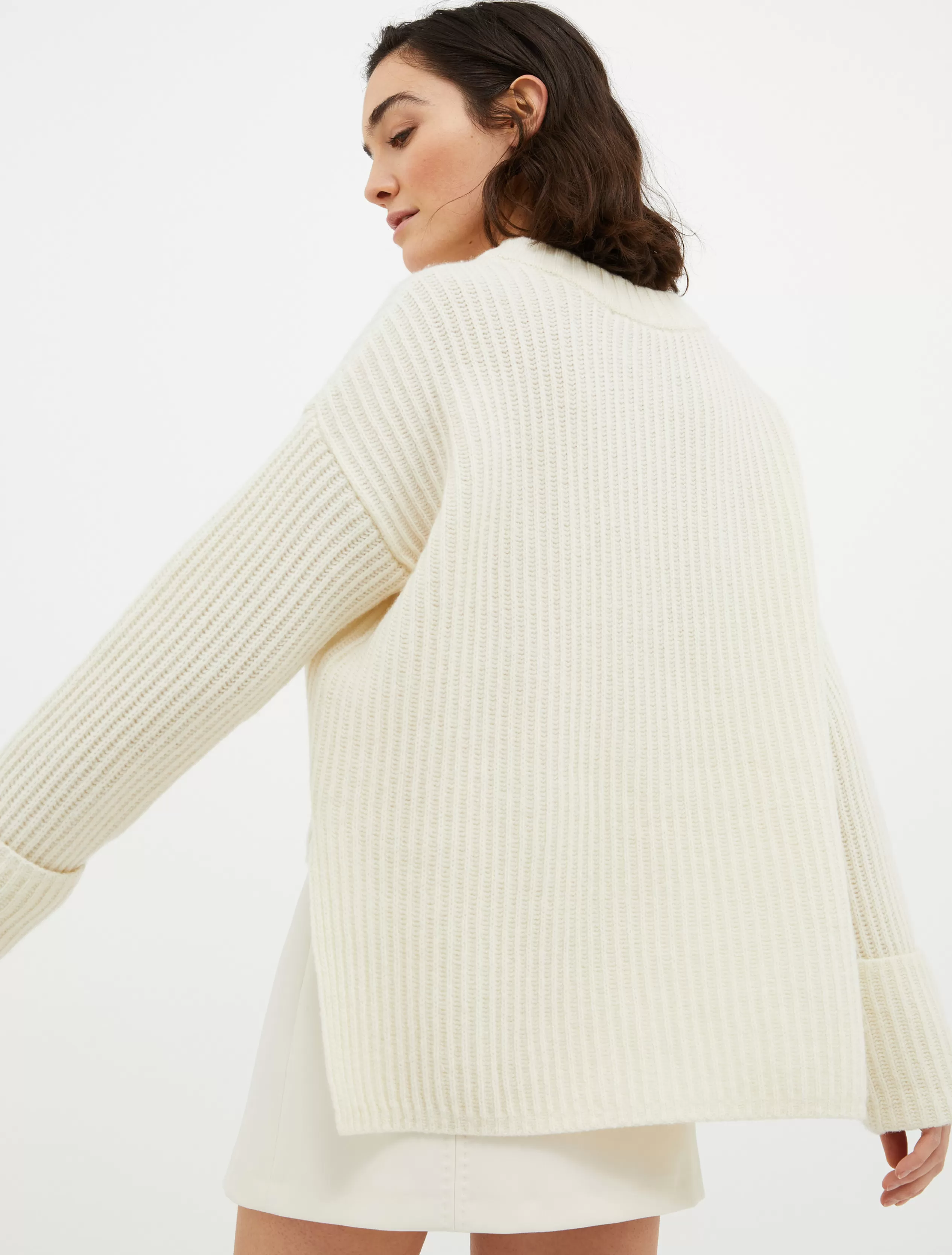 Maglie e Cardigan<MAX&Co. Pull a coste inglesi bianco avorio